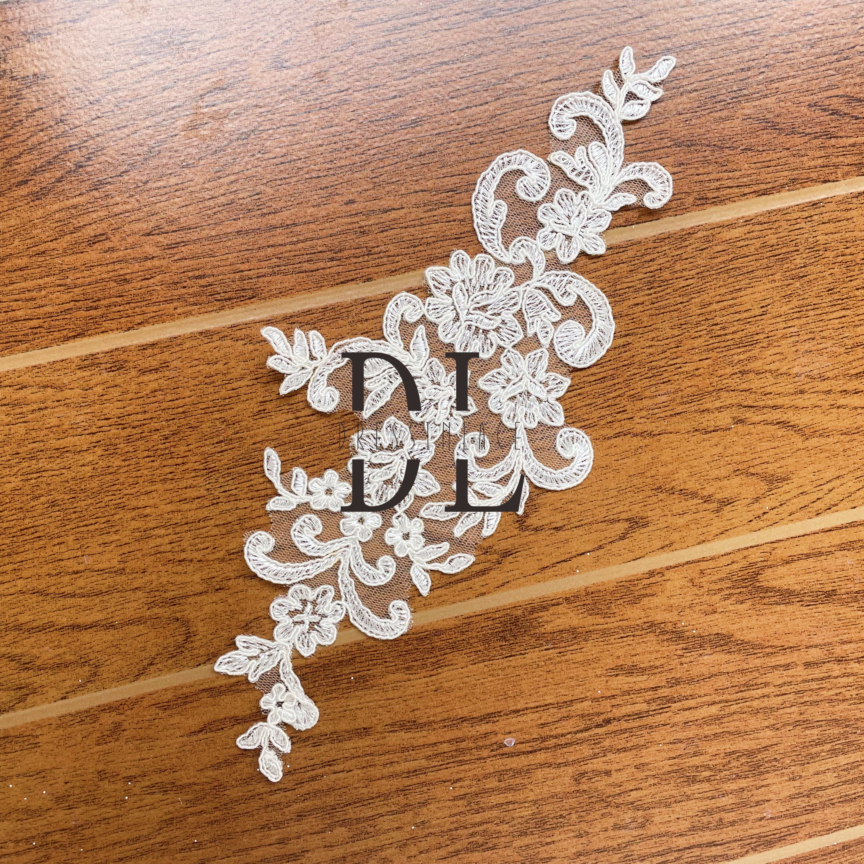 DLM2264 Corded Embroidered lace motifs for bride flowers DIY accessories appliques