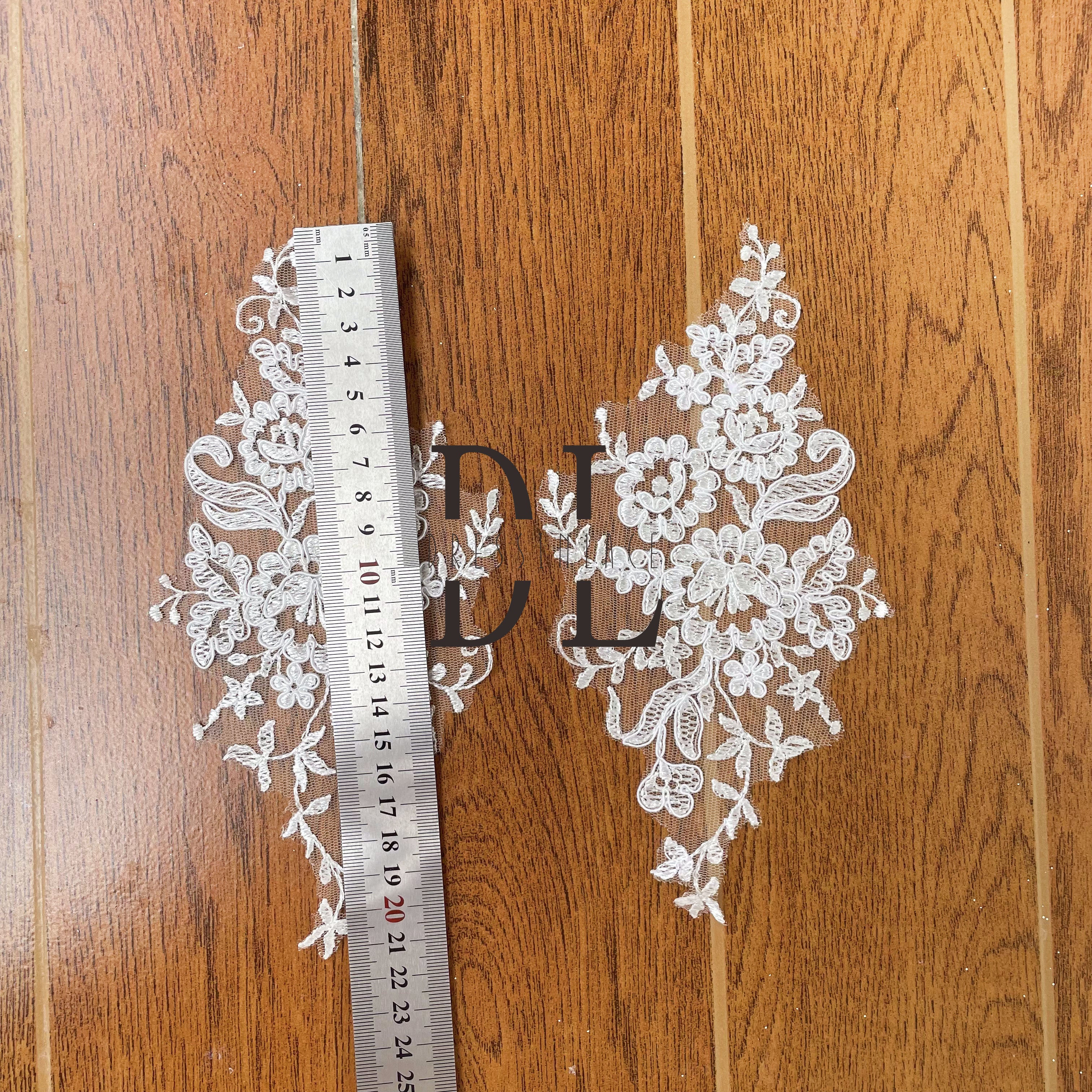 DLM2269 Classical Flowers lace Appliques embroidery lace motifs for bride dresses and DIY home use accessories