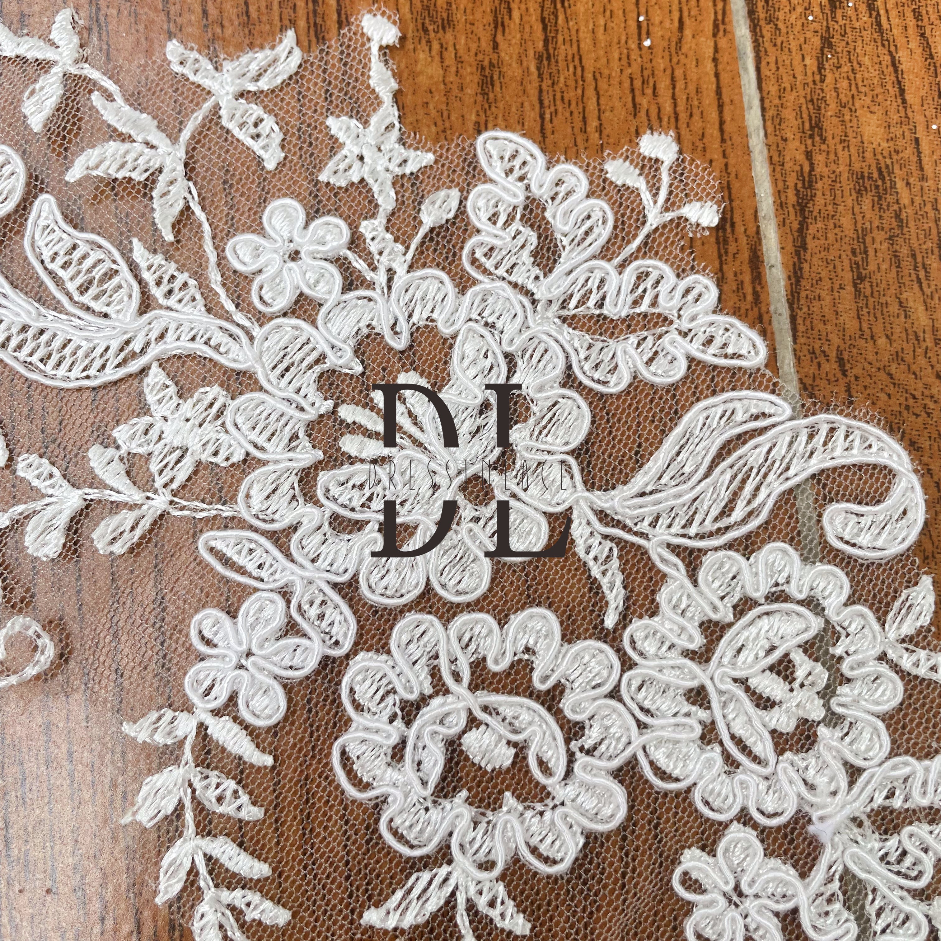 DLM2269 Classical Flowers lace Appliques embroidery lace motifs for bride dresses and DIY home use accessories