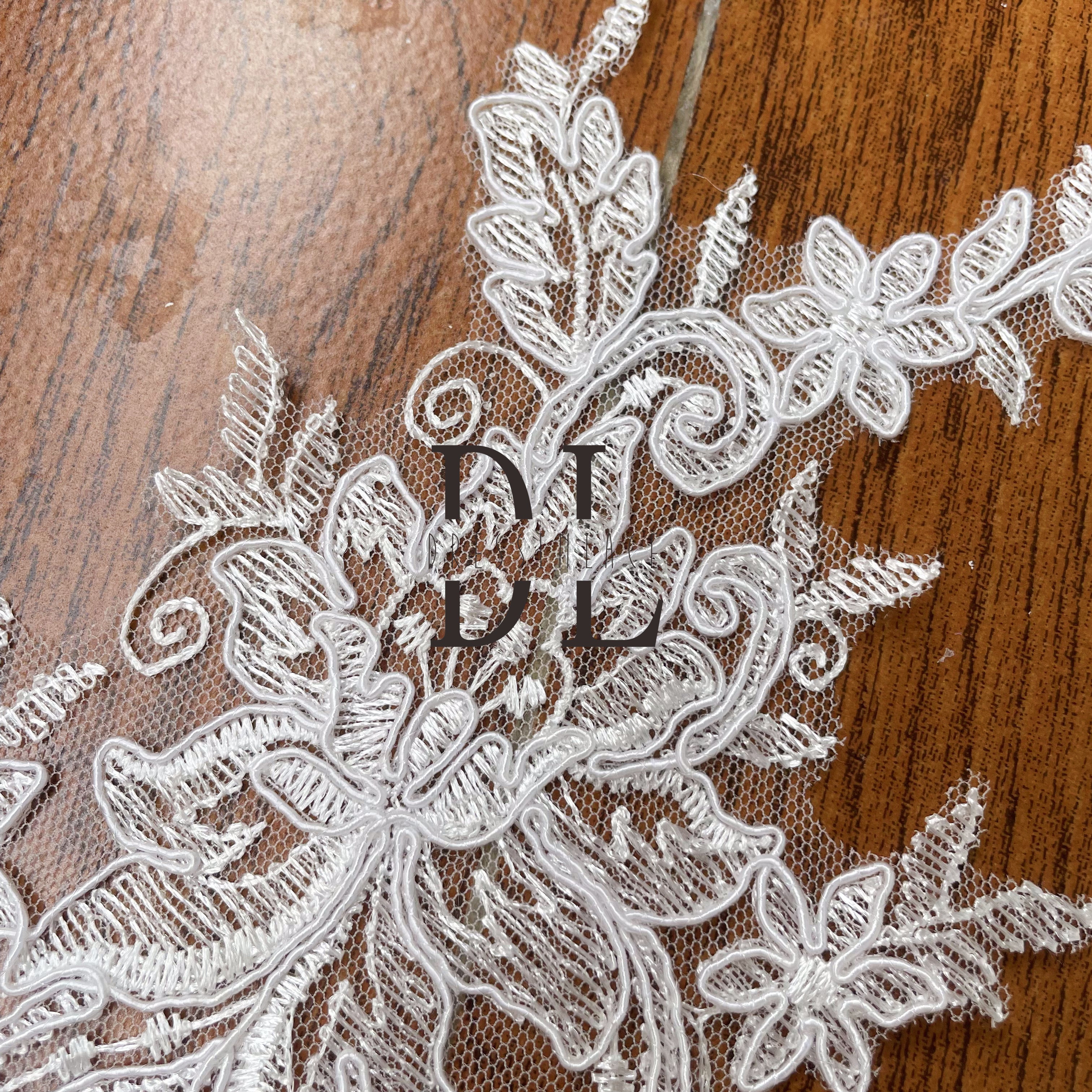 DLM2272 Flowers lace Appliques embroidered lace motifs for wedding dresses and DIY home use accessories