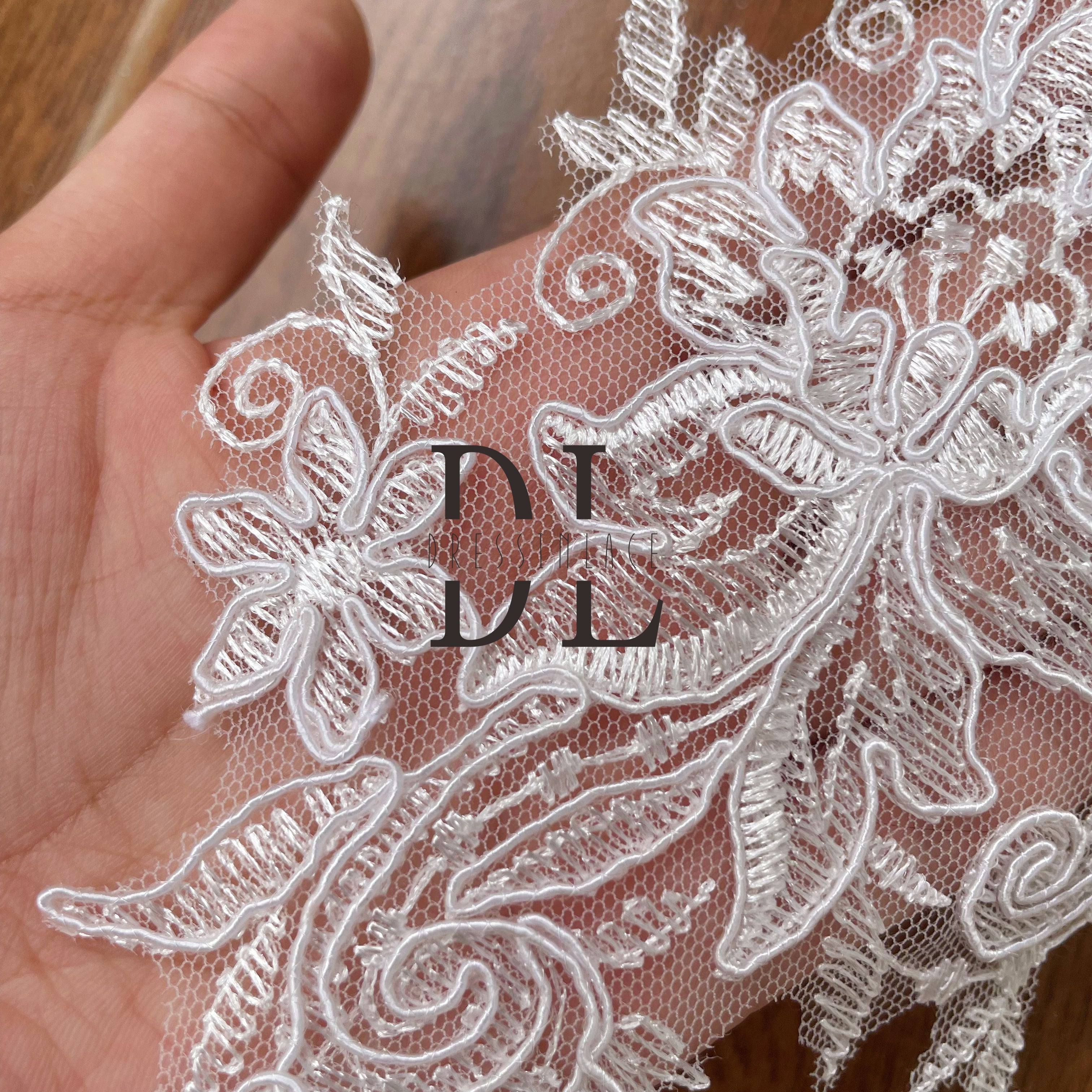 DLM2272 Flowers lace Appliques embroidered lace motifs for wedding dresses and DIY home use accessories