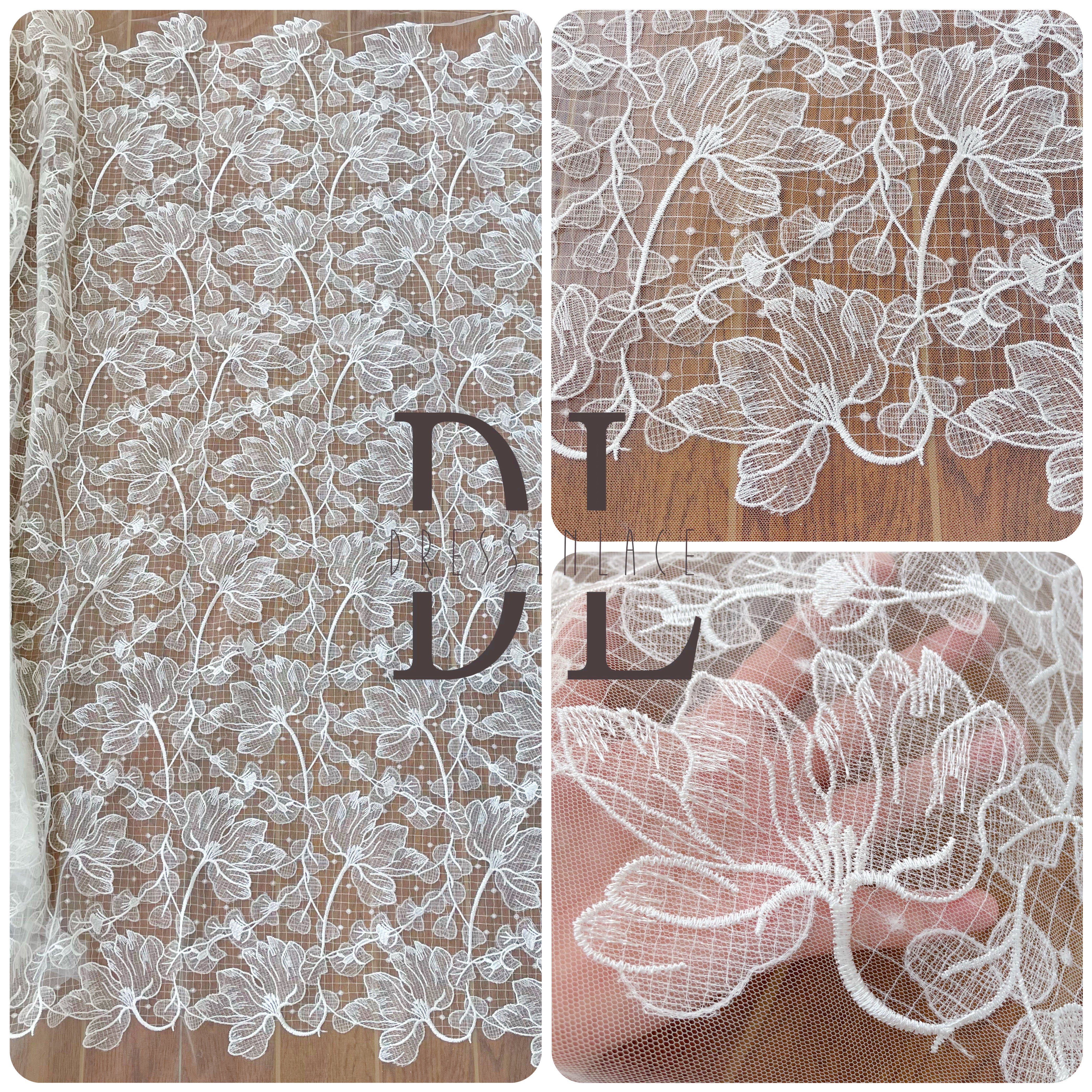DL120124 Elegant Lace Fabric - Water Soluble, Showcasing Beauty - Must-Have for a Sophisticated Look DL120124