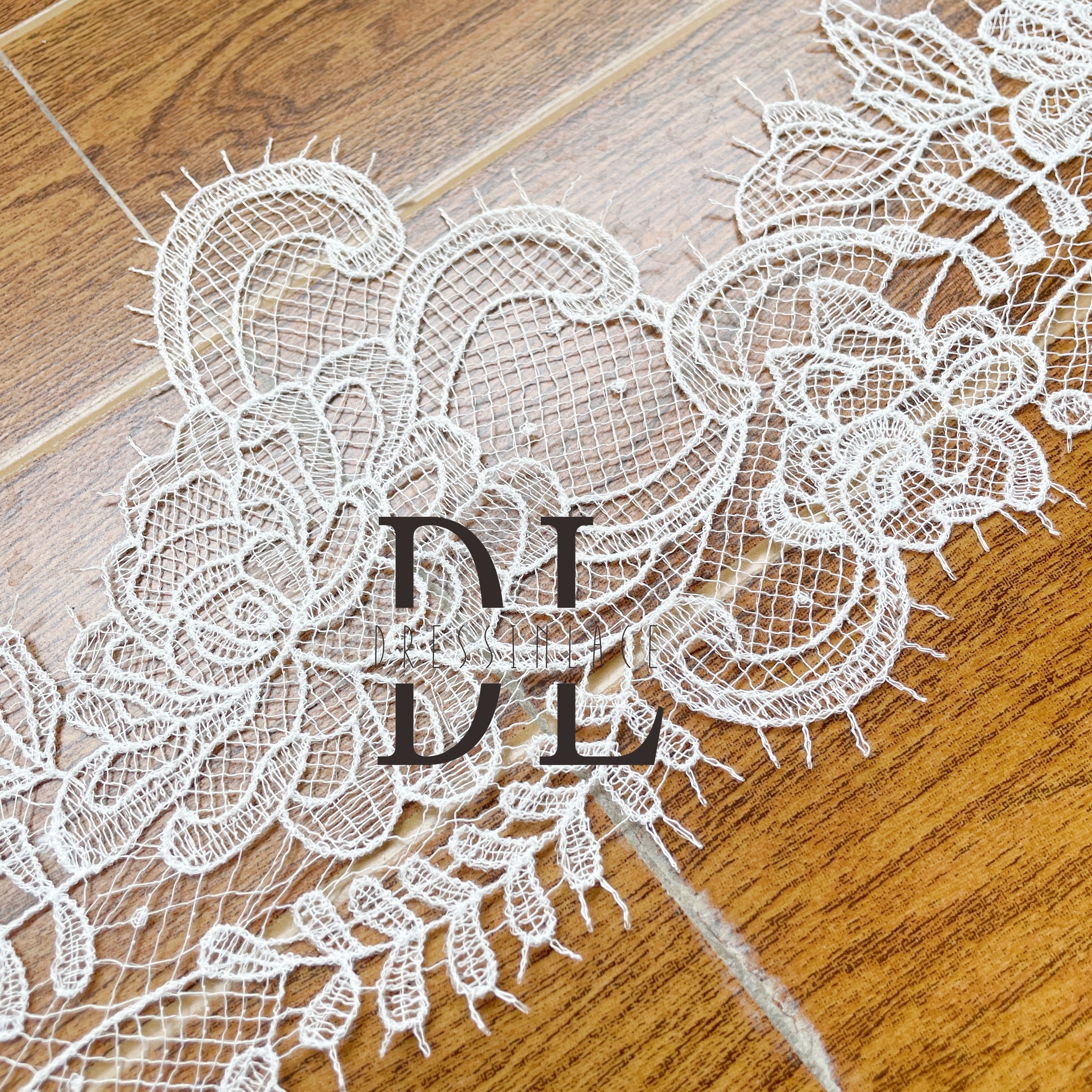 DLG17220 Guipure Lace Trims Elegant Designs For Bridal Head Veils