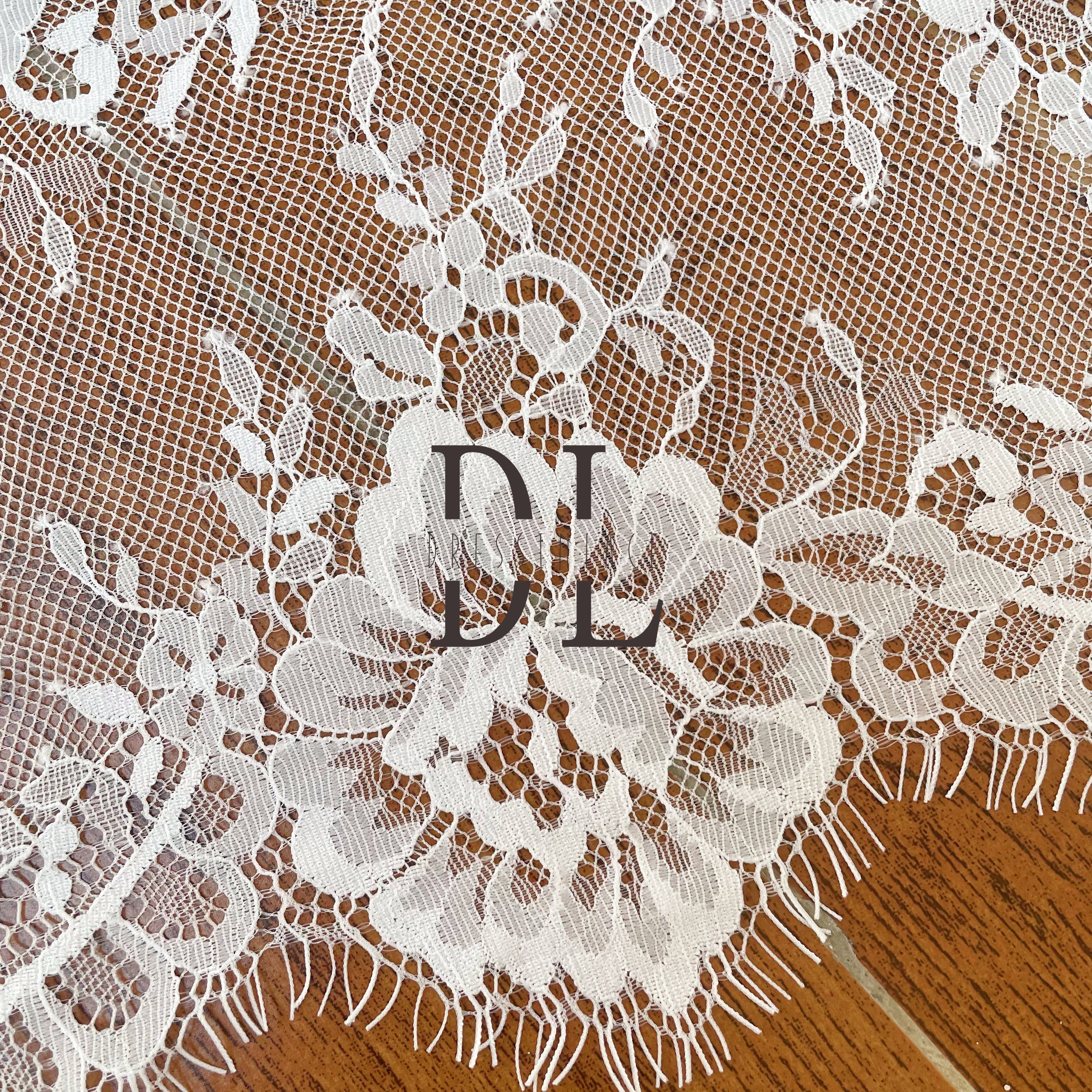 DLTL21197 Classic Double Side Trimming Lace  For Bridal Veils Garment Dresses