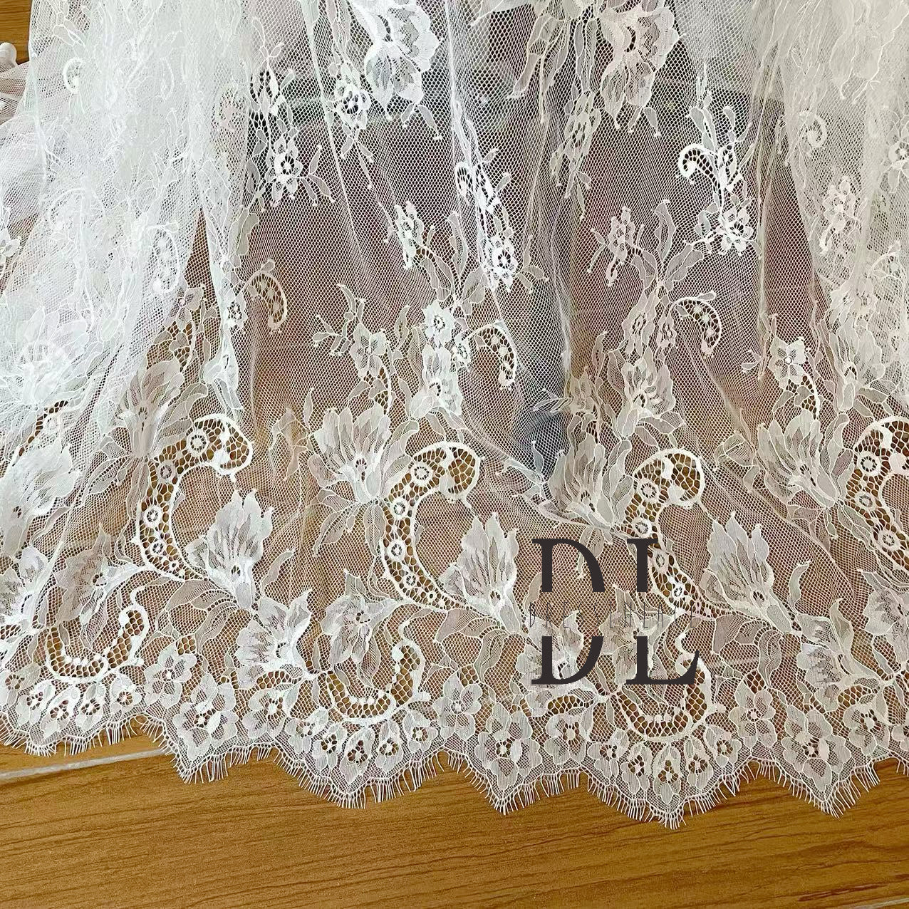 DL15124 French Chantilly Lace with Eyelash for bride gowns, wedding dress, boho dress, kids dresses