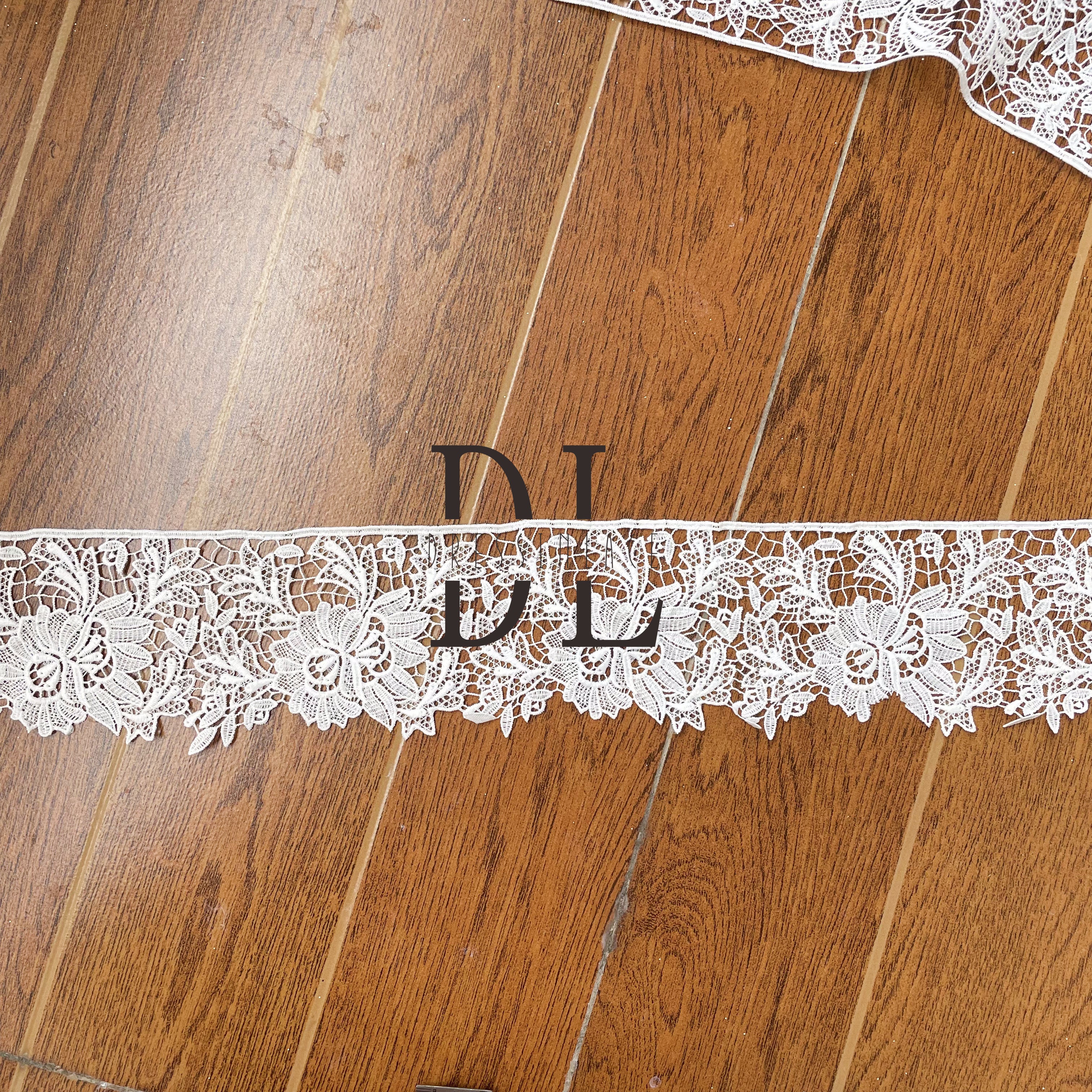 DLG80252 Sunflowers lace borders Guipure Lace Trims lovely Designs For dresses and garment accessories