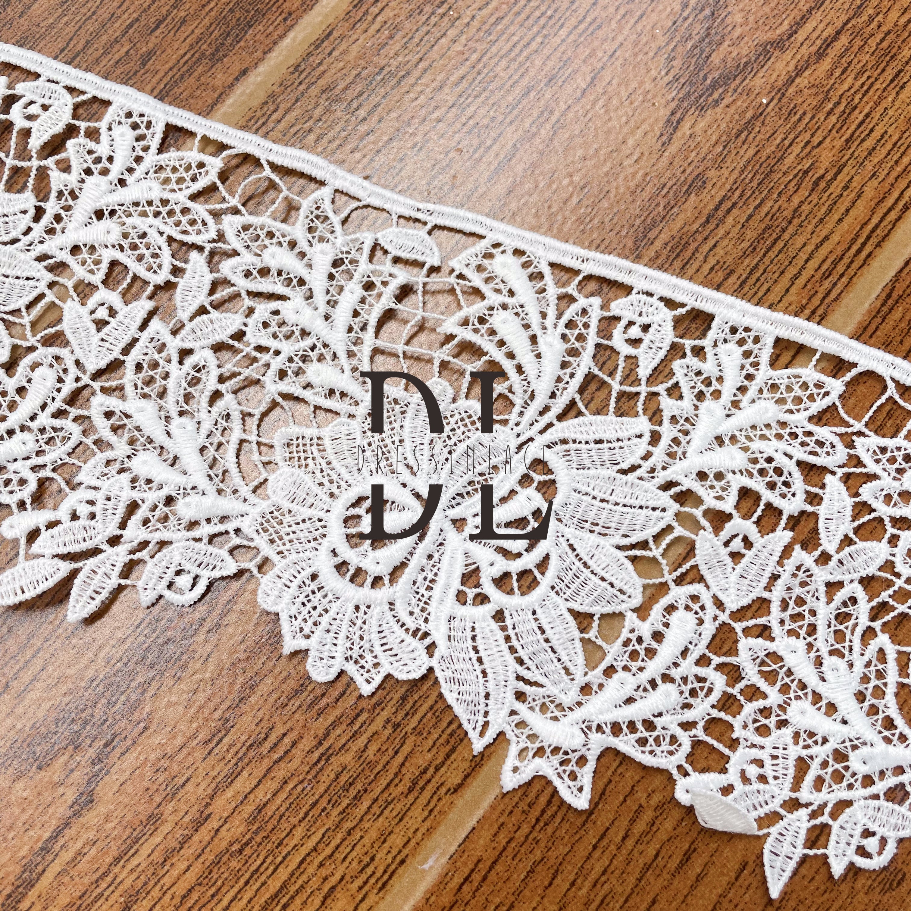 DLG80252 Sunflowers lace borders Guipure Lace Trims lovely Designs For dresses and garment accessories