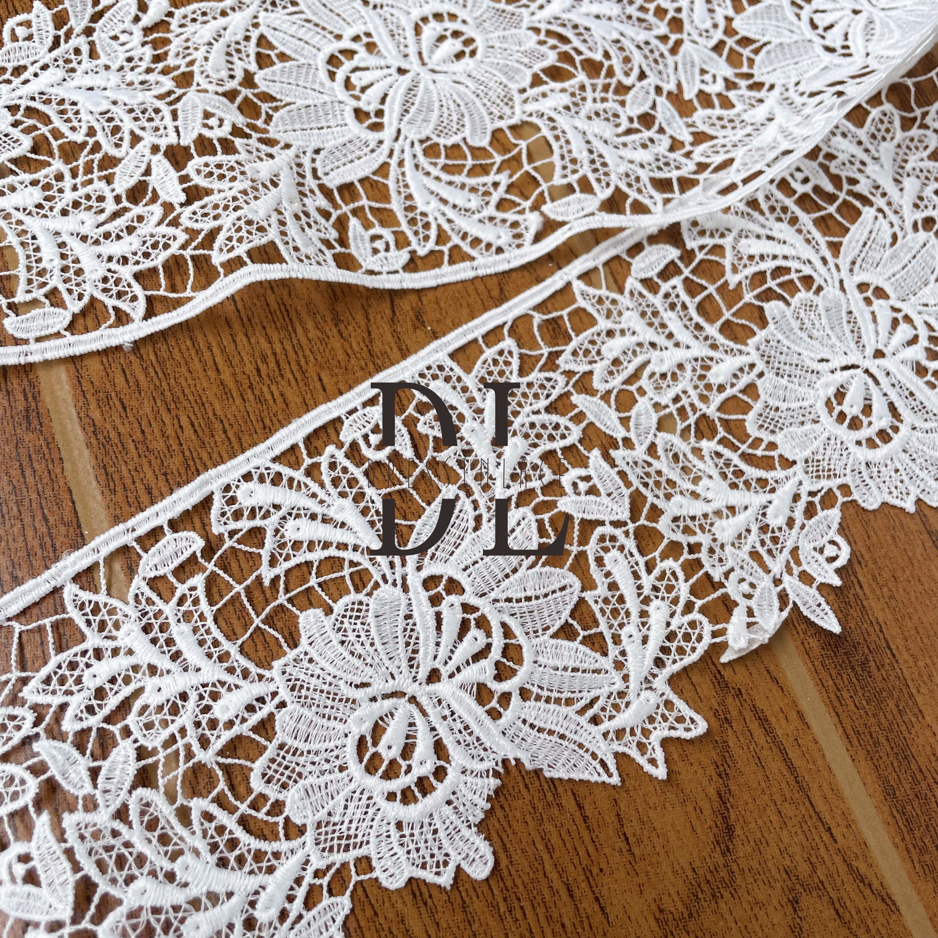 DLG80252 Sunflowers lace borders Guipure Lace Trims lovely Designs For dresses and garment accessories