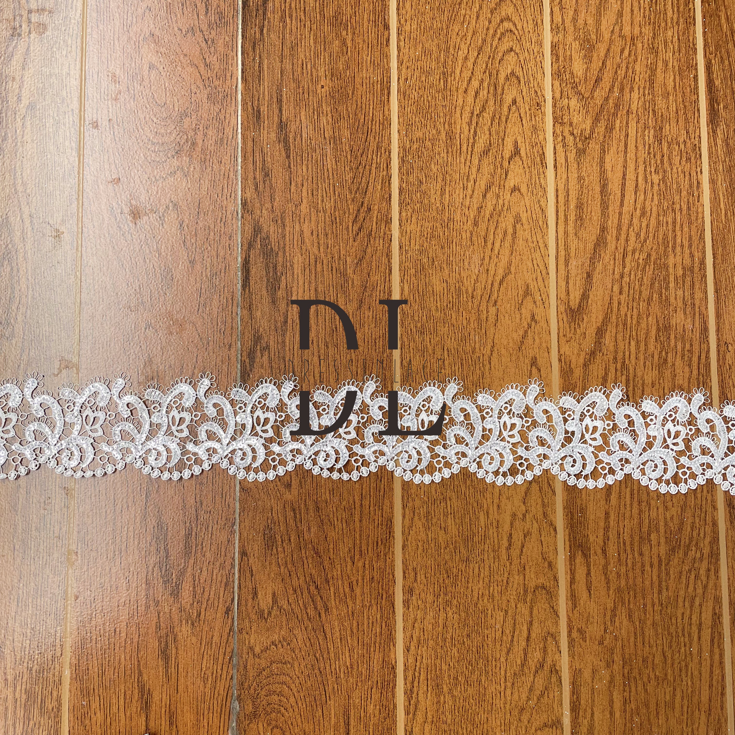 DLG65253 sequins Lace Trims lovely Designs For dresses and garment accessories width 6.5cm