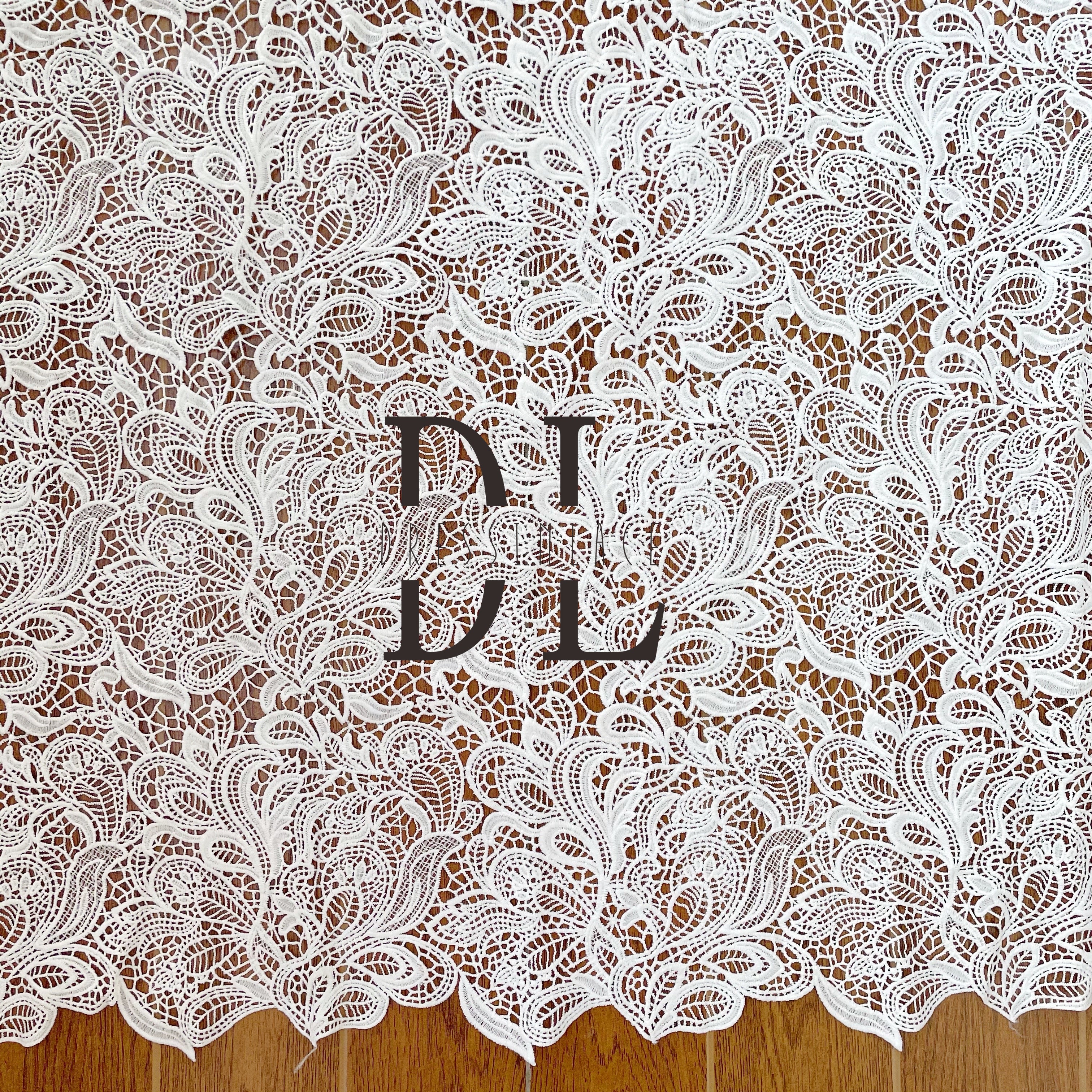 DLG120102 Elegant Water Soluble Embroidered Lace Fabric for Wedding Dress  DLG120102