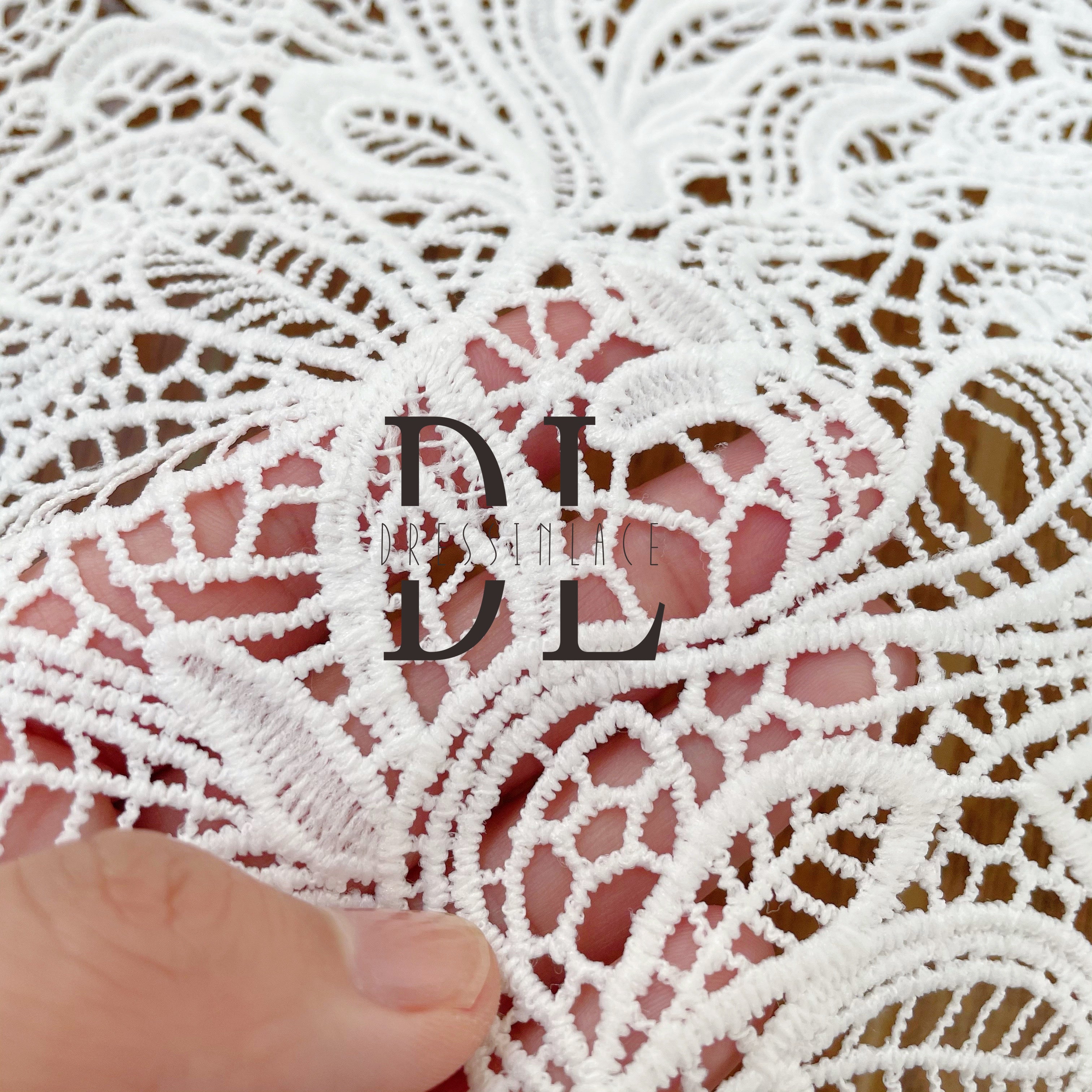 DLG120102 Elegant Water Soluble Embroidered Lace Fabric for Wedding Dress  DLG120102