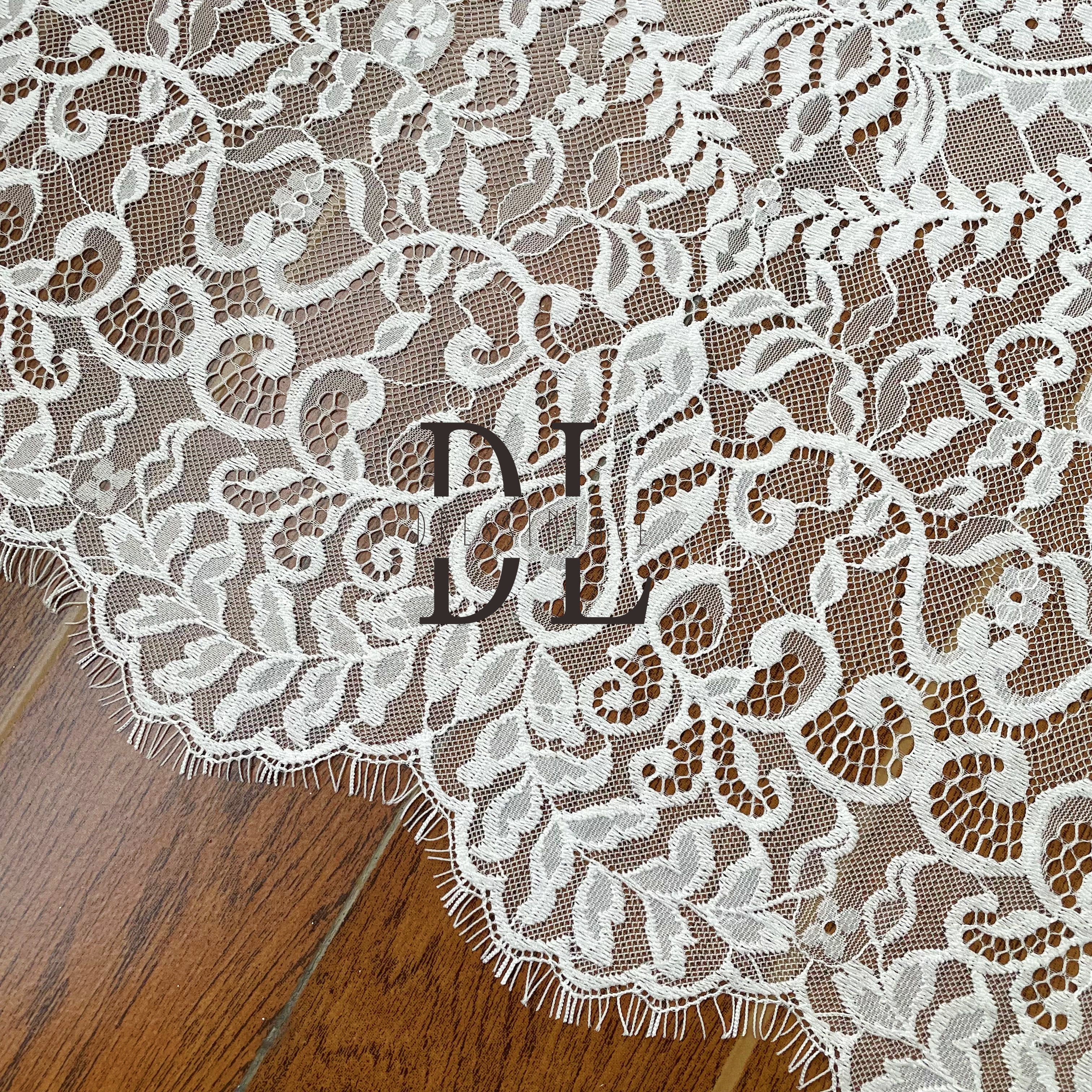 DL15101 French lace eyelash fabric for Wedding Dress - Soft and Exquisite Eyelash Material 3yards per pieces