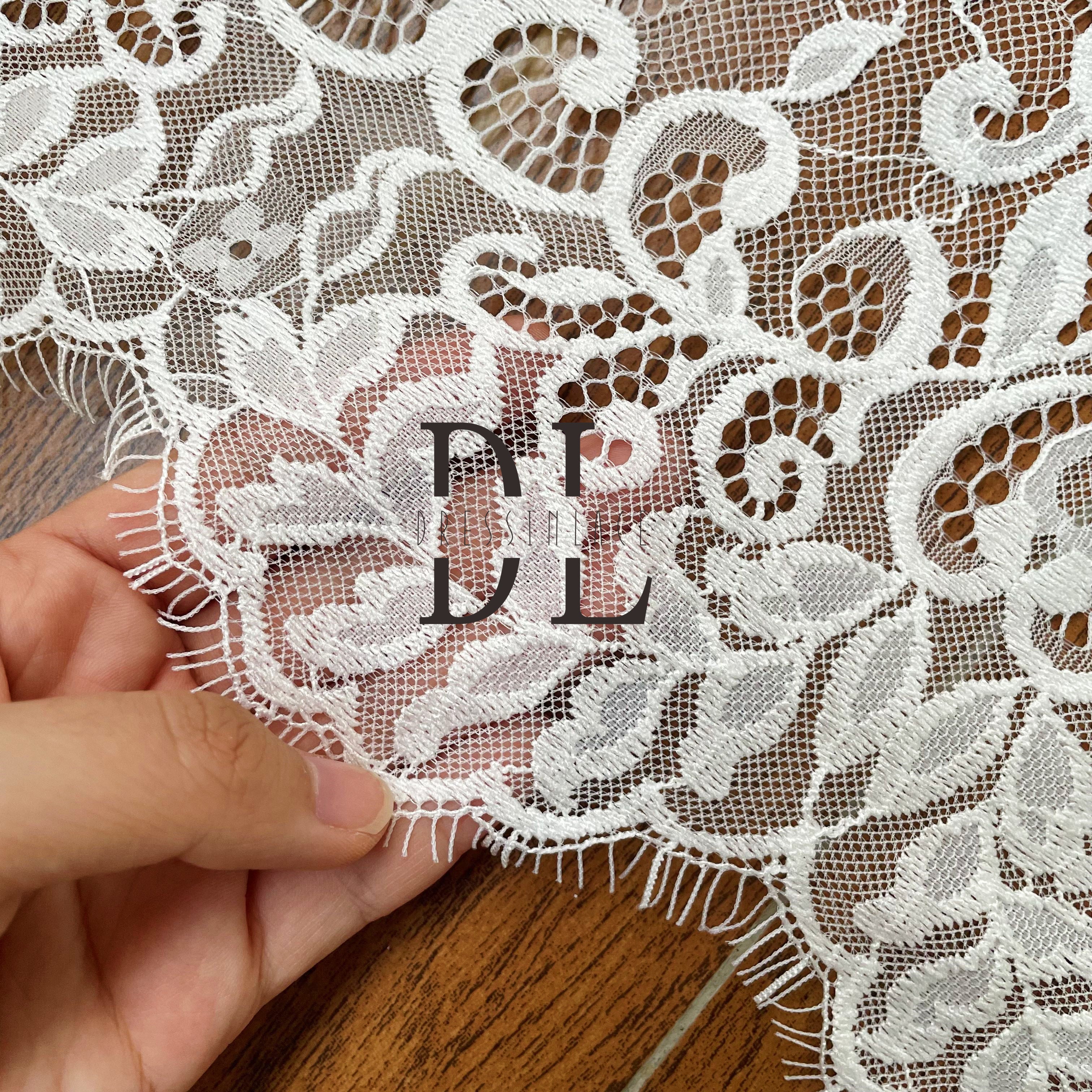 DL15101 French lace eyelash fabric for Wedding Dress - Soft and Exquisite Eyelash Material 3yards per pieces