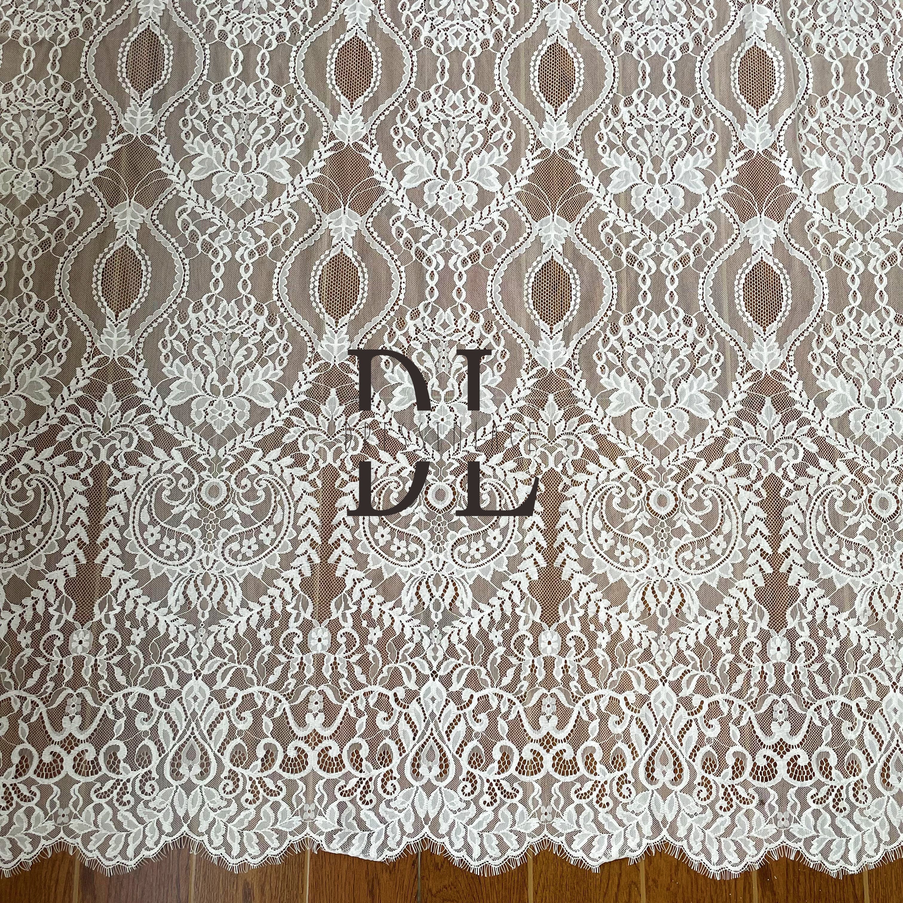 DL15101 French lace eyelash fabric for Wedding Dress - Soft and Exquisite Eyelash Material 3yards per pieces