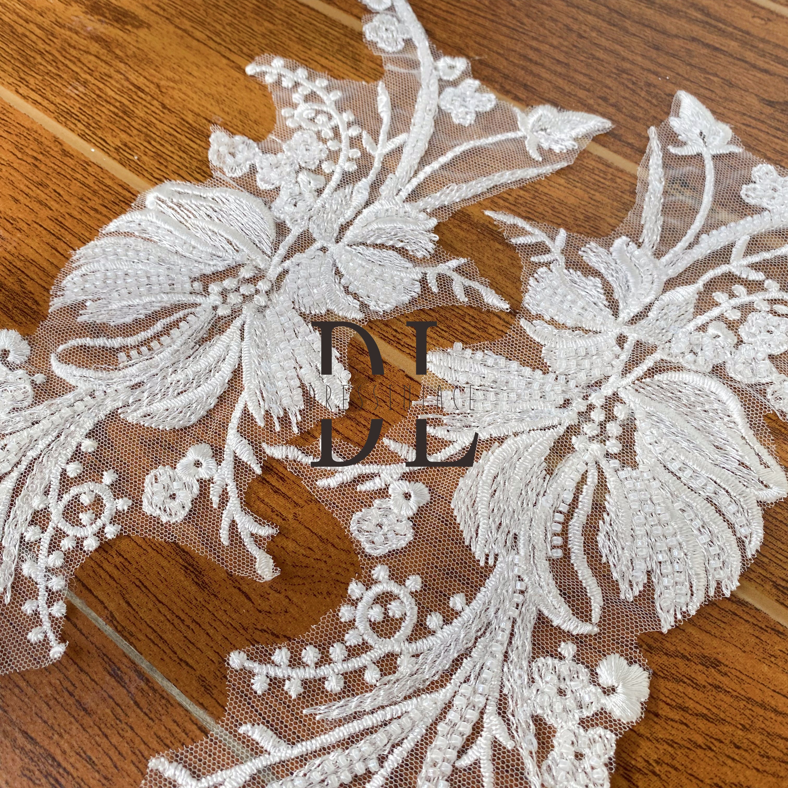 DLM2240 Exquisite Beaded Sequin Flower Petals - Wedding Bridal Accessories DLM2240