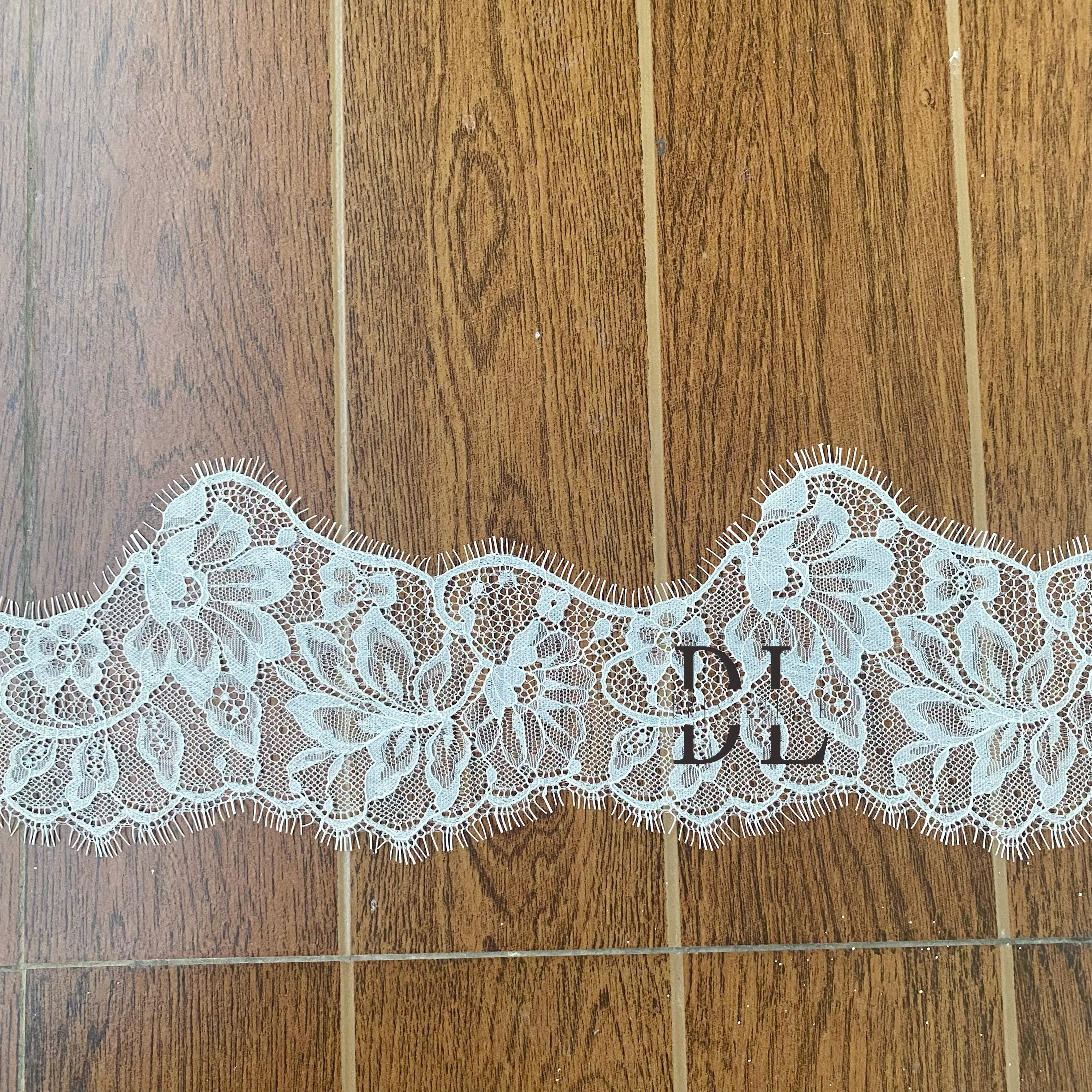 DLTL11204 New Scalloped French Lace Border  For Bridal Veils Garment Dresses and Clothing