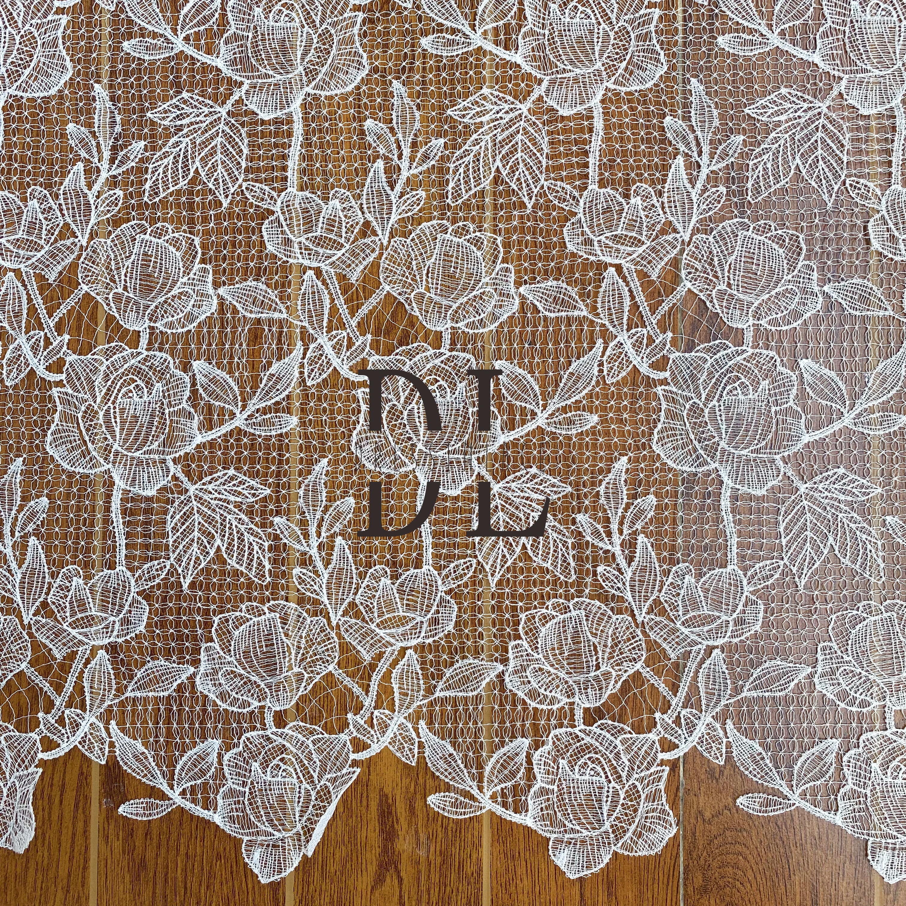 DLG120127 Exquisite Rose Pattern Water Soluble Lace Fabric - Finely Detailed Wedding Lace Design DLG120127