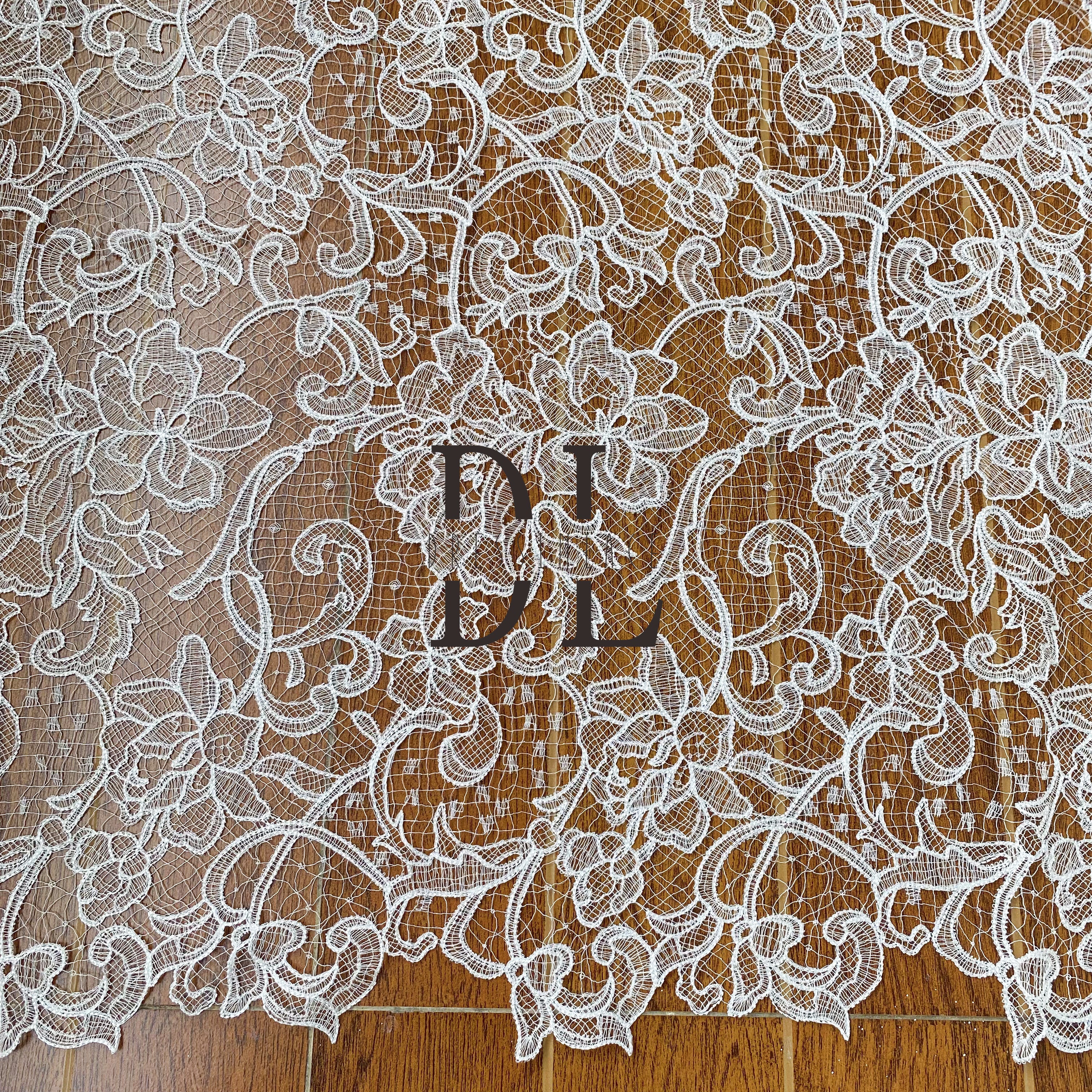 DLG120126 Elegant Water Soluble Lace Fabric for Wedding Dresses - Exquisite Design and Versatile Beauty DLG120126