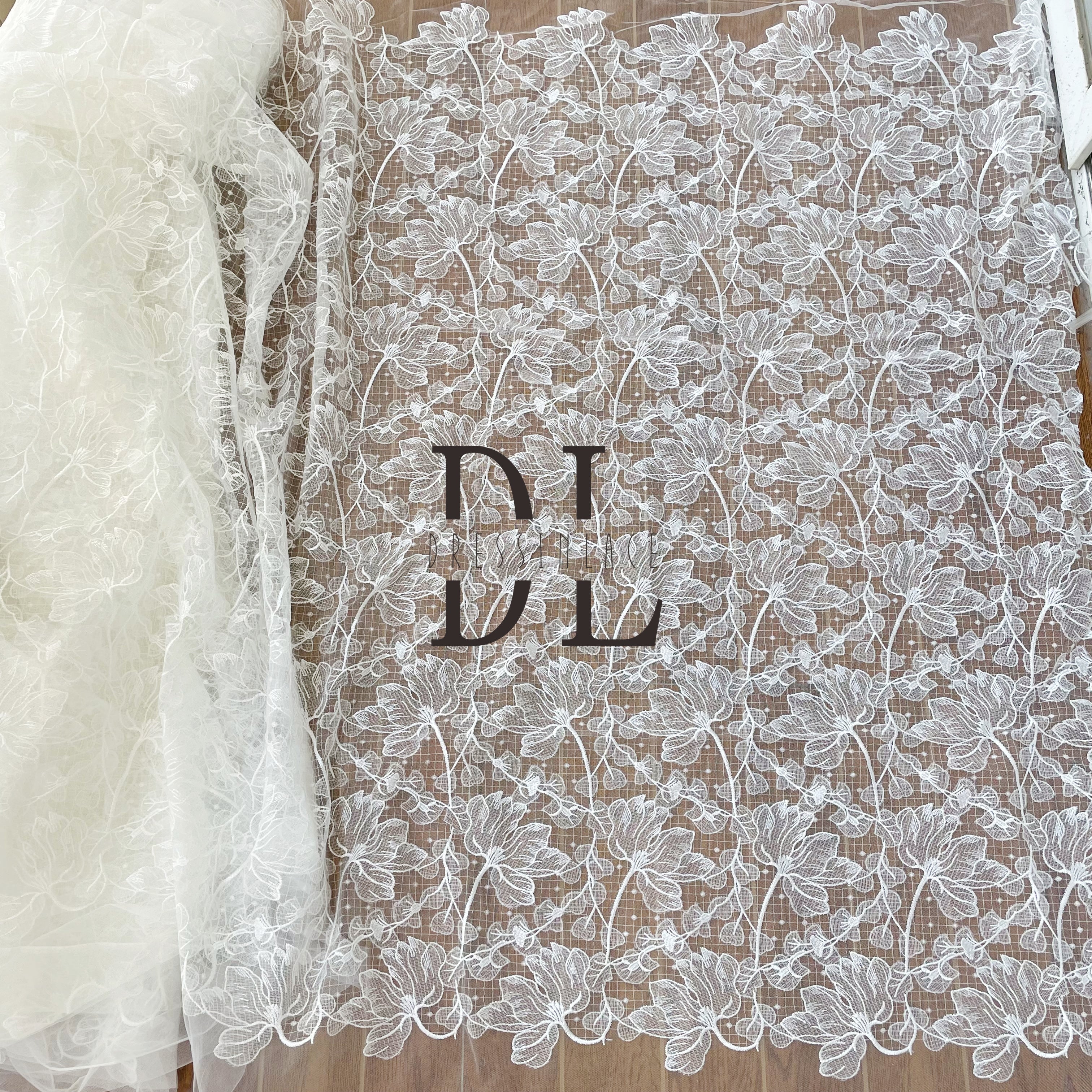 DL120124 Elegant Lace Fabric - Water Soluble, Showcasing Beauty - Must-Have for a Sophisticated Look