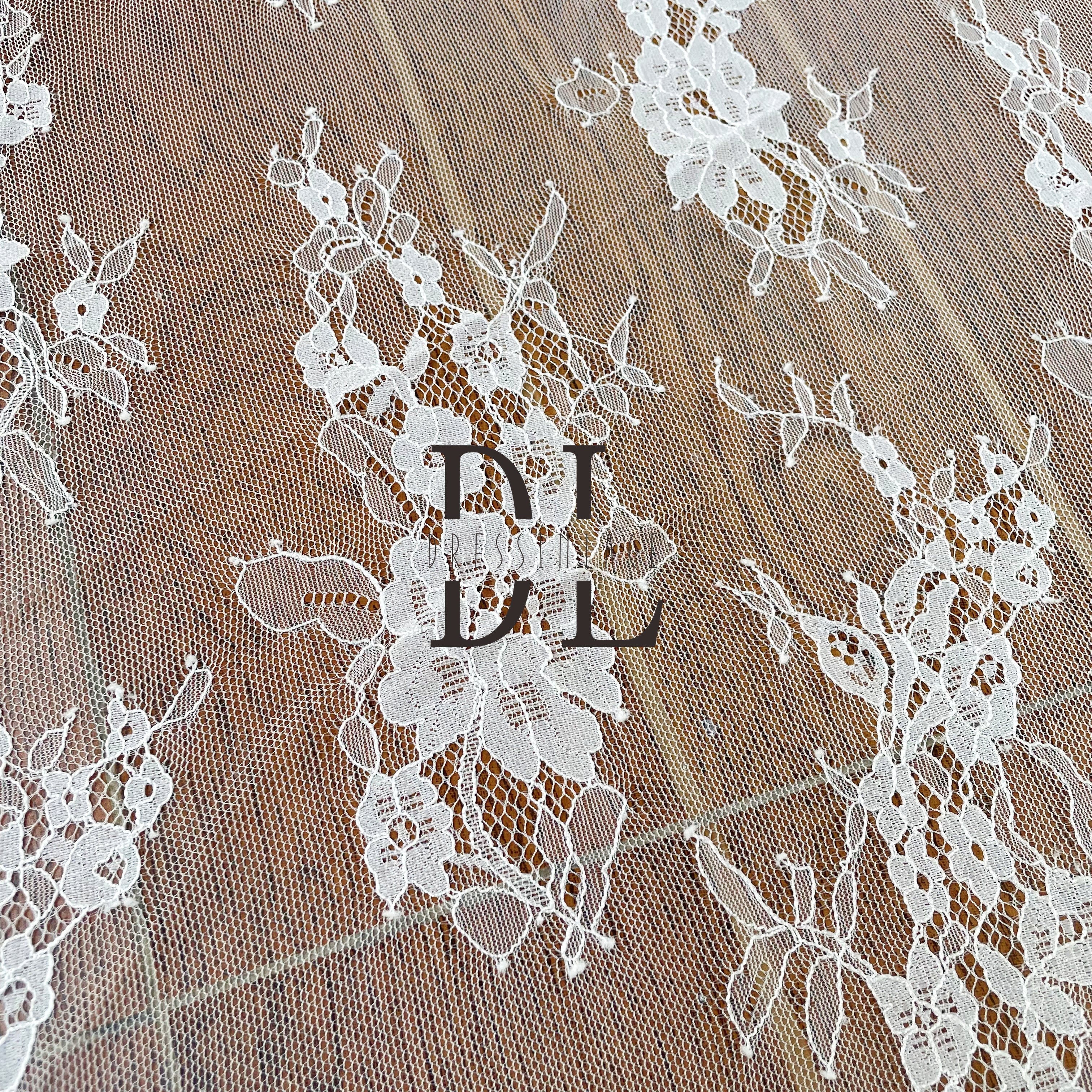 DL15018 Boho Bride French lace eyelash fabric for Wedding Dress - Softy Exquisite Eyelash Material 3yards per pc