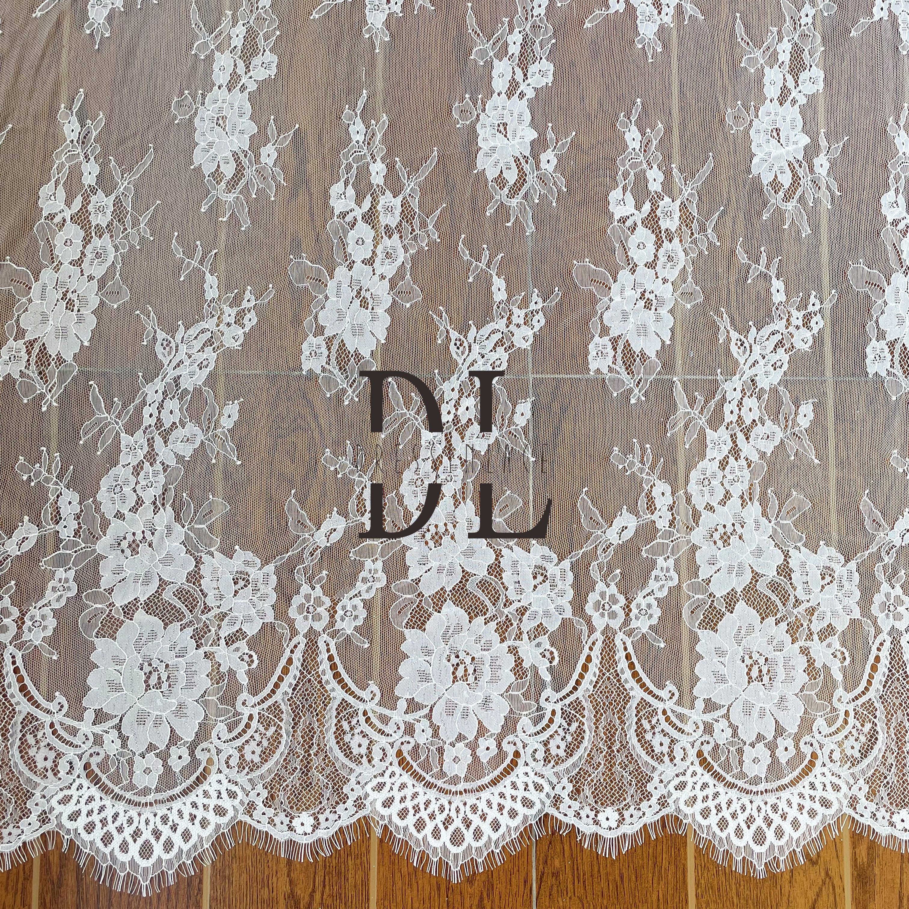 DL15018 Boho Bride French lace eyelash fabric for Wedding Dress - Softy Exquisite Eyelash Material 3yards per pc