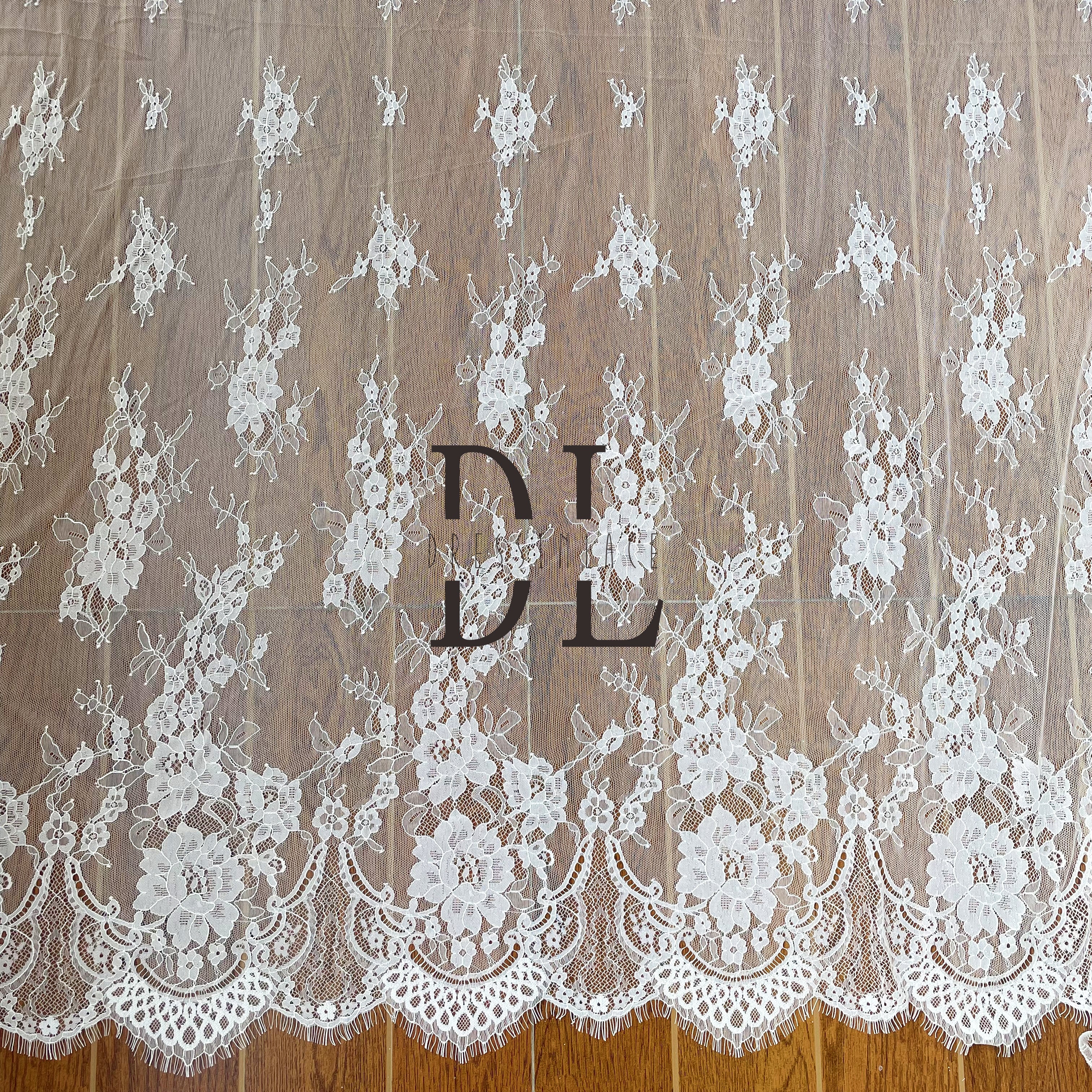 DL15018 Boho Bride French lace eyelash fabric for Wedding Dress - Softy Exquisite Eyelash Material 3yards per pc