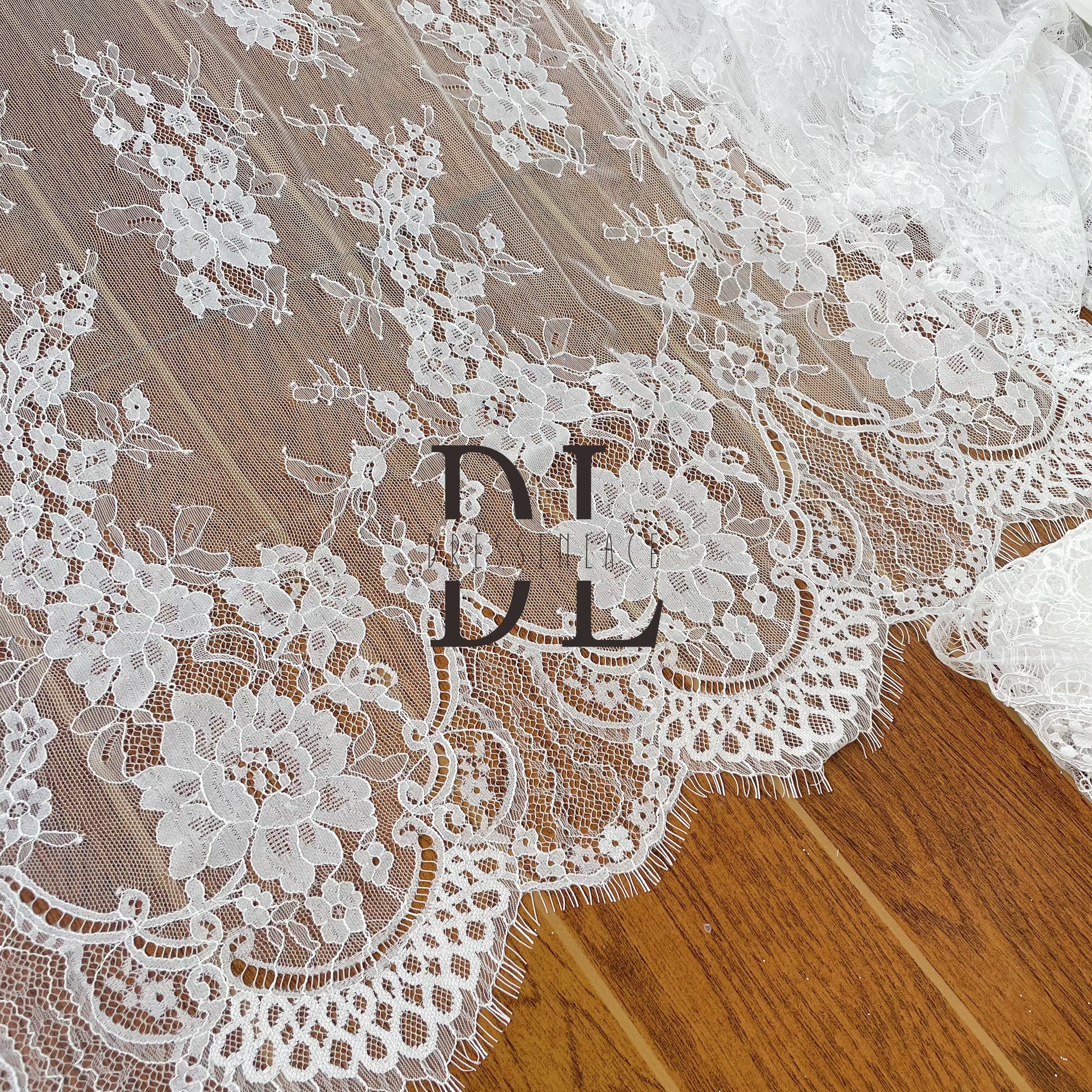 DL15018 Boho Bride French lace eyelash fabric for Wedding Dress - Softy Exquisite Eyelash Material 3yards per pc