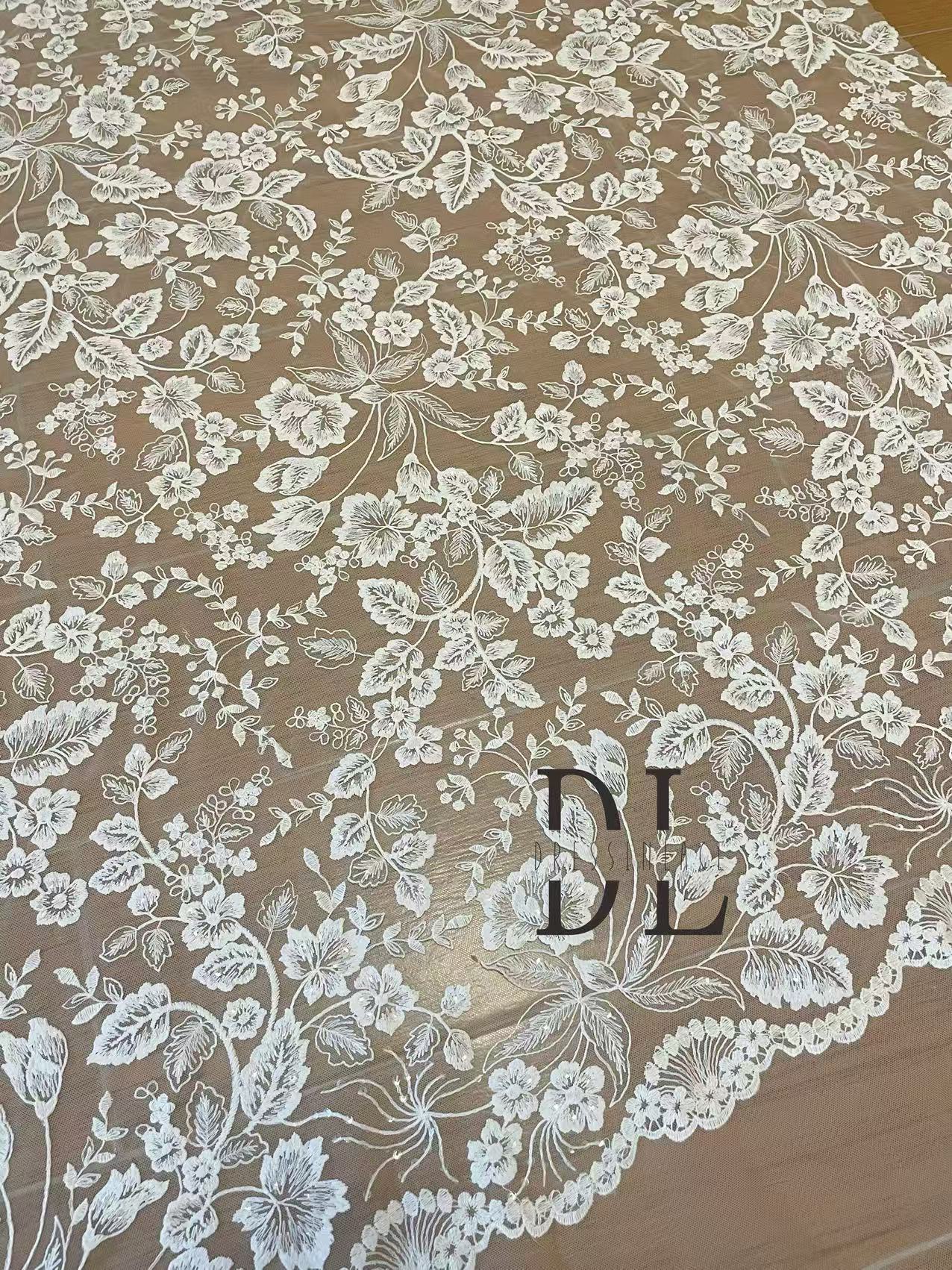 DL130229 sequins bridal lace fabric for wedding dress, noiva dresses, width 130cm