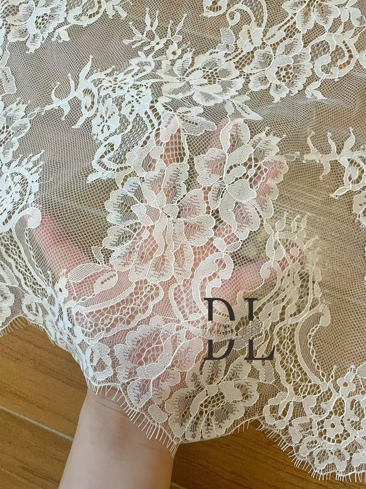 DL15115 Soft eyelash Chantilly lace 3 meters per piece for bridal boho dresses, home decor