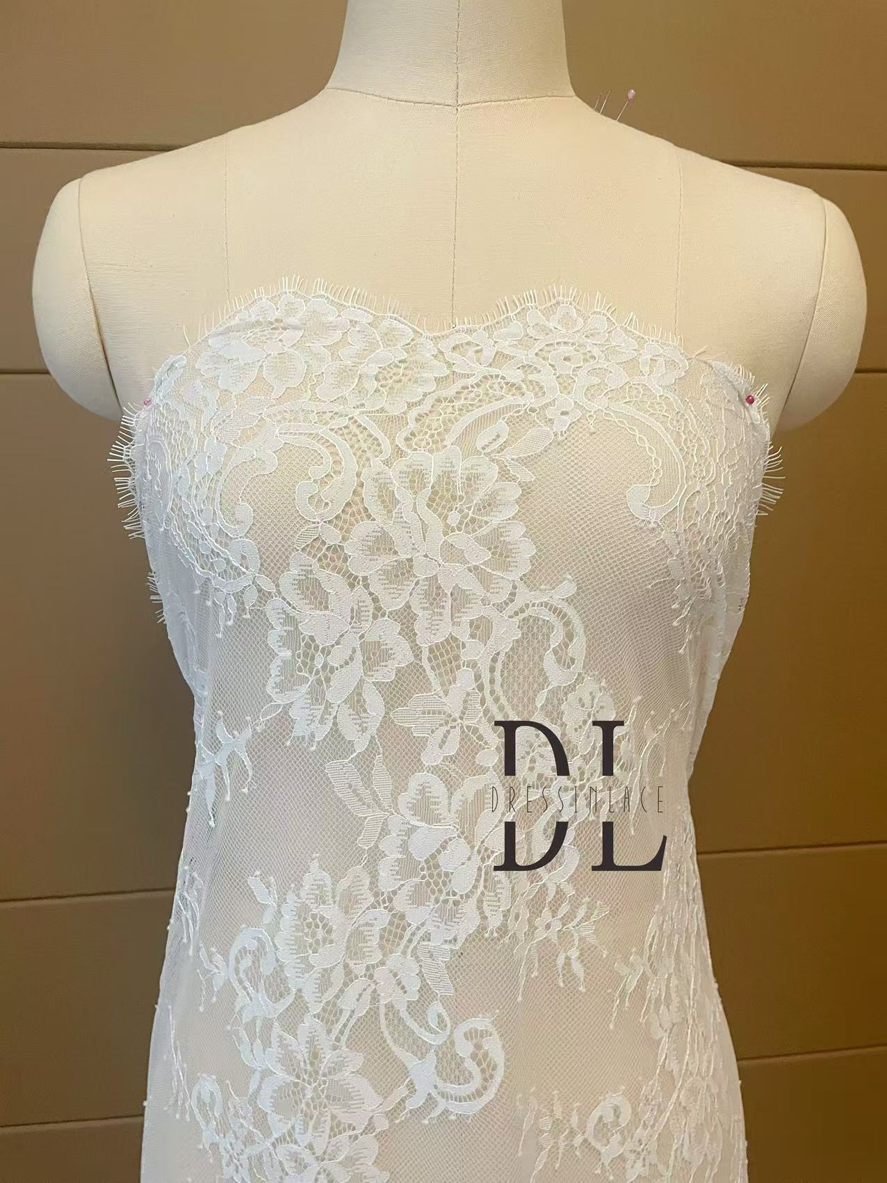 DL15115 Soft eyelash Chantilly lace 3 meters per piece for bridal boho dresses, home decor