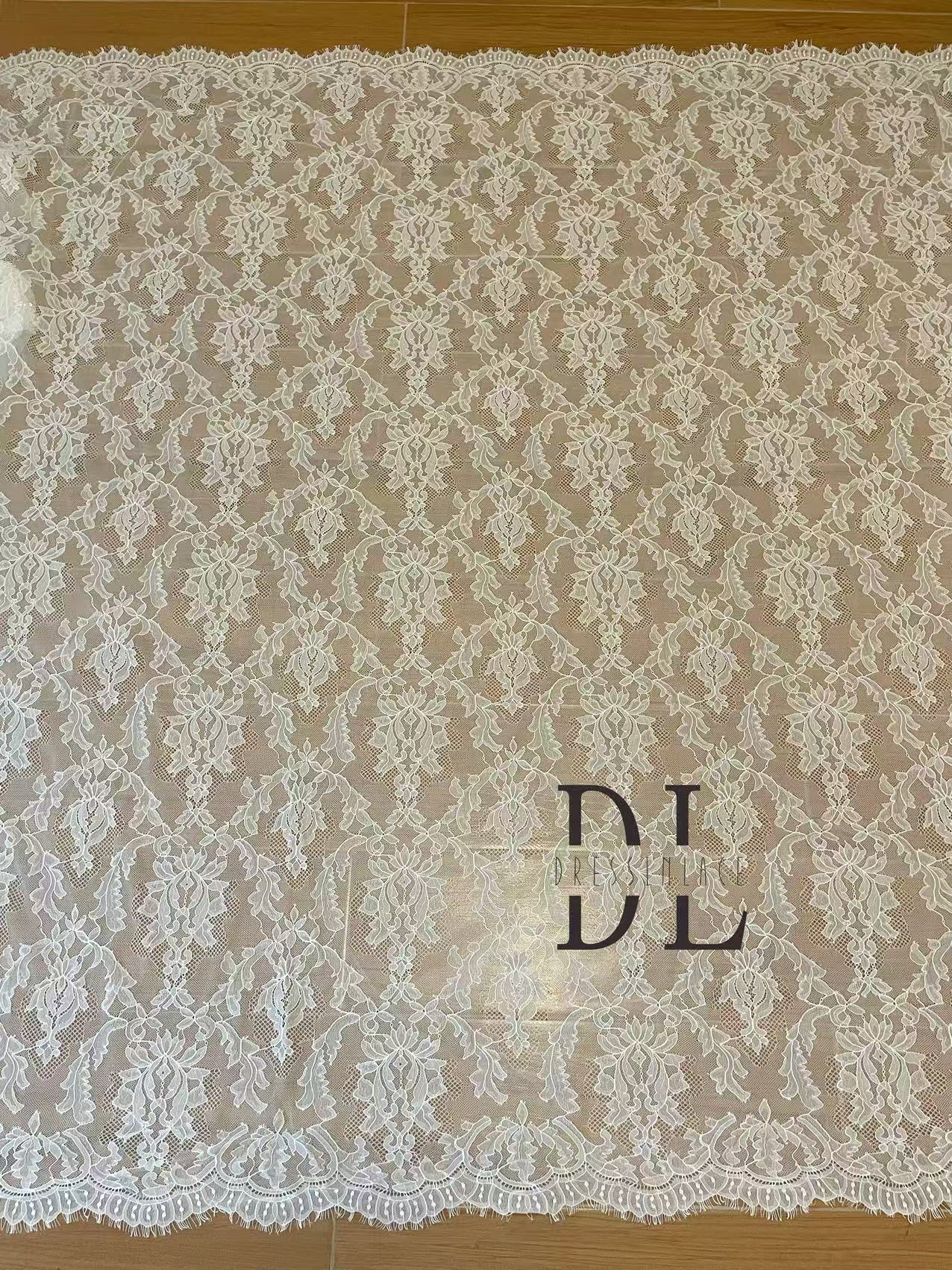 DL15116 Soft eyelash Chantilly lace 3 meters per piece for bridal wedding dresses, home decor