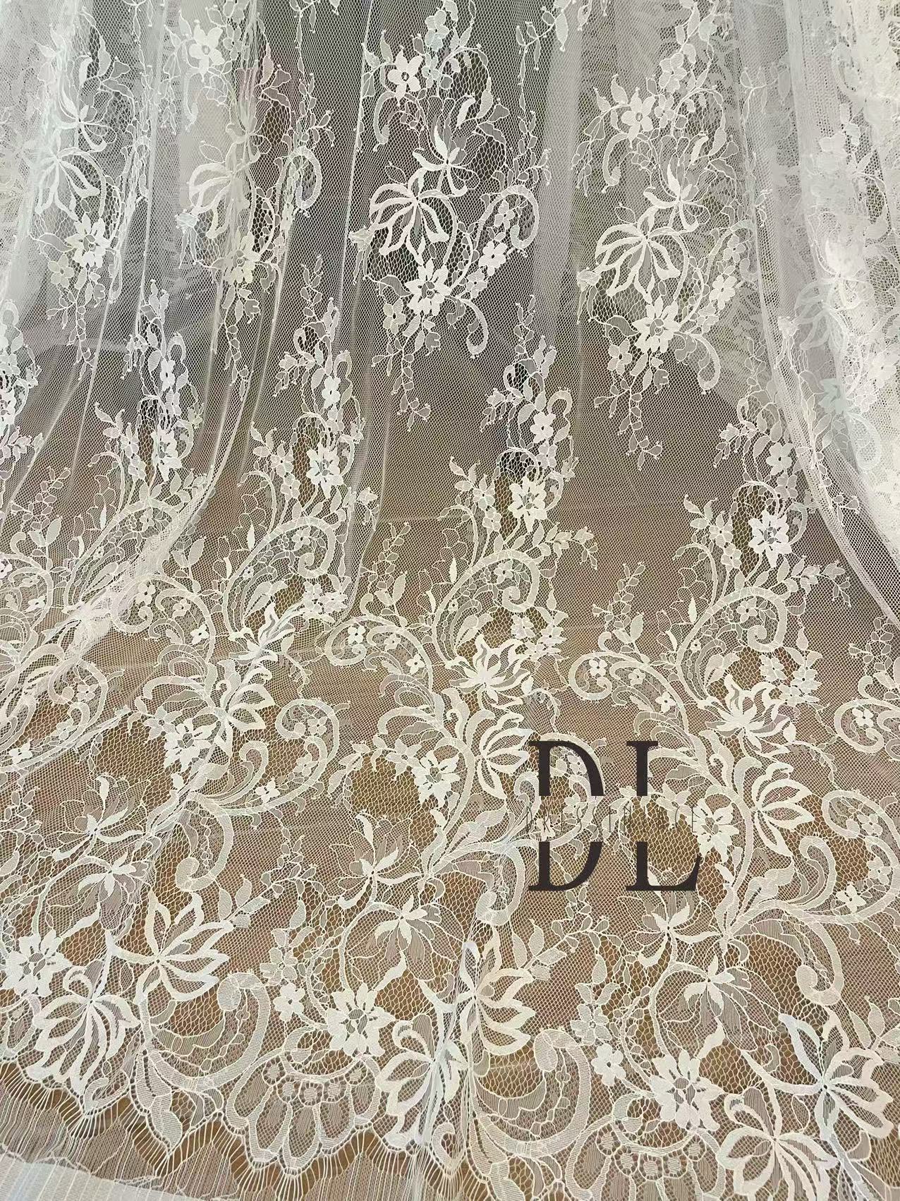 DL15117 Nylon Bridal Chantilly lace 3 meters per piece for wedding dresses, home decor