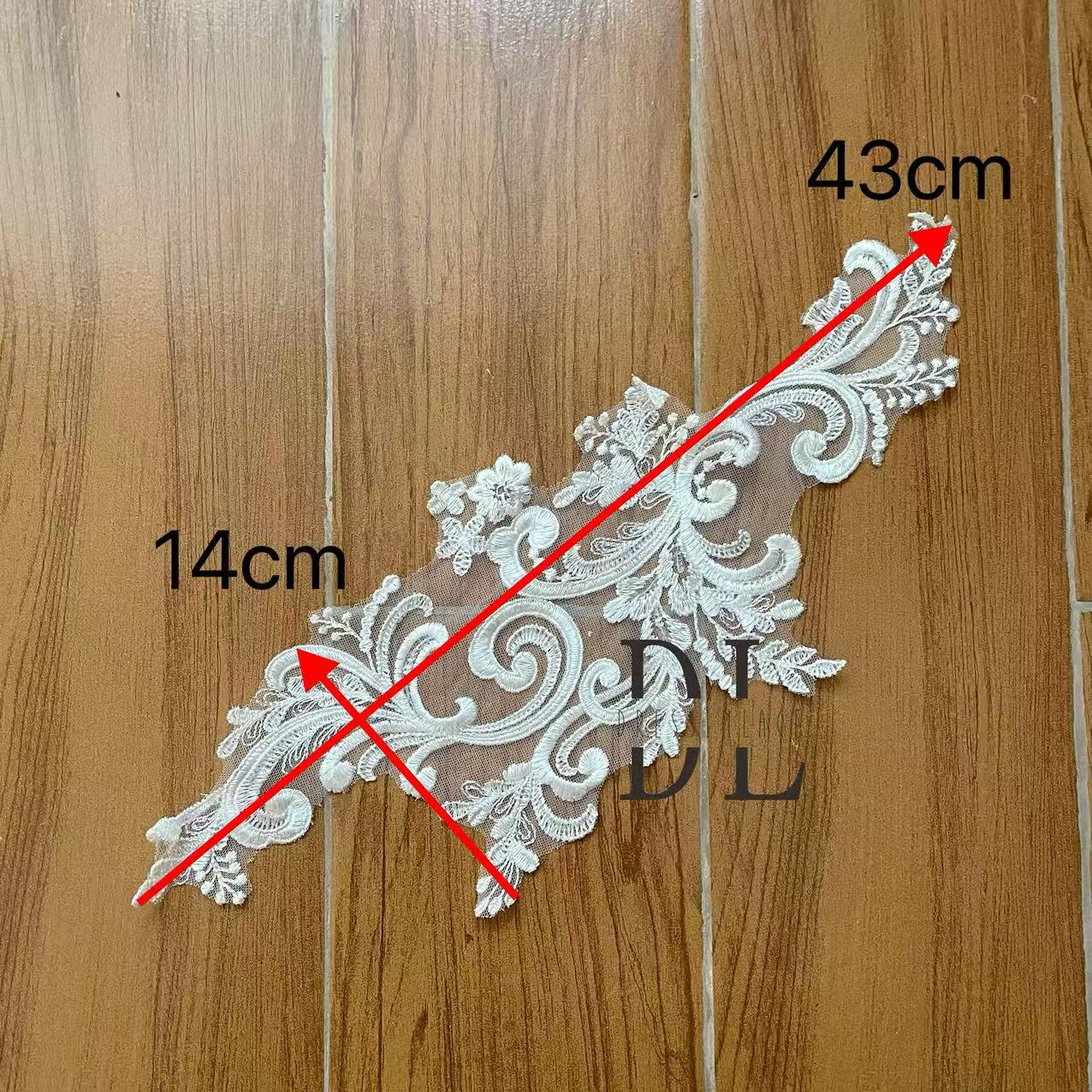 DLM2317 Shiny sequins Lace motifs for wedding dresses, formal gowns, veils and home textiles