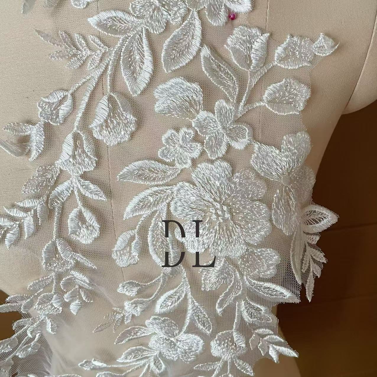 DLM2318 Bridal Lace motifs for wedding dresses, formal gowns, wedding veils and home textiles