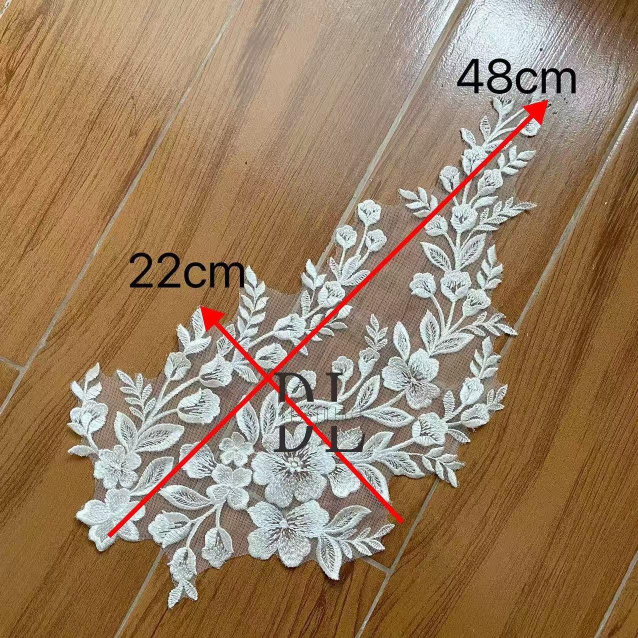 DLM2318 Bridal Lace motifs for wedding dresses, formal gowns, wedding veils and home textiles