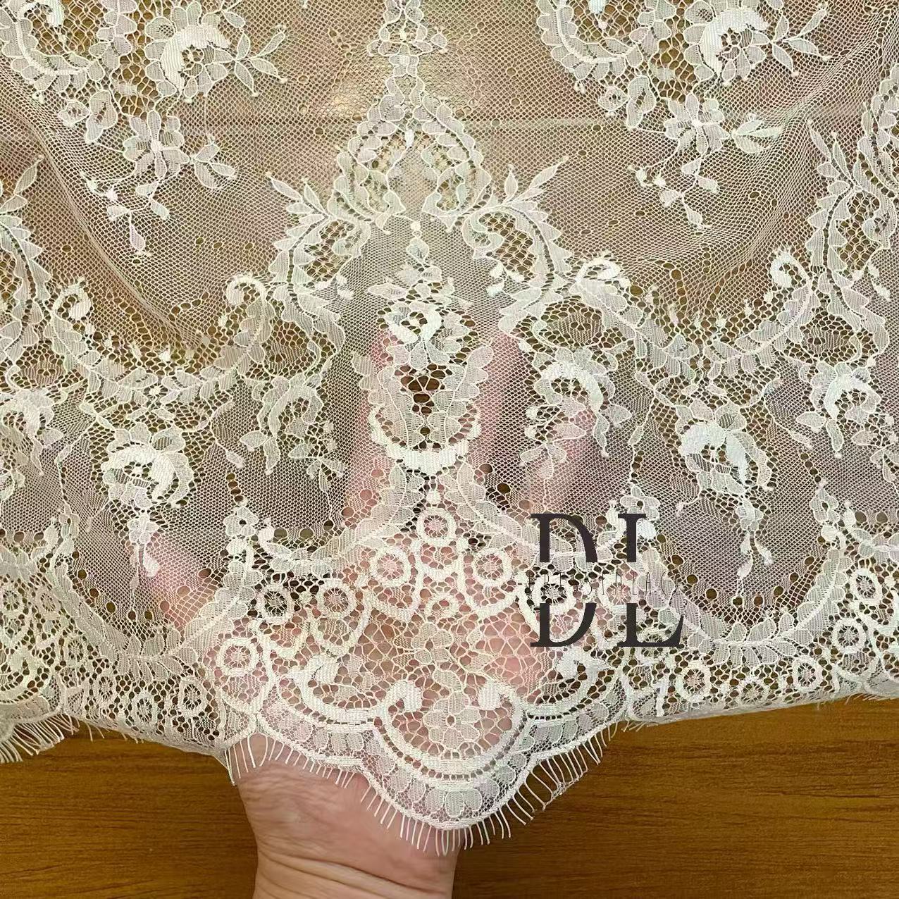 DL15118 Nylon Eyelash lace 3 meters per piece for wedding dresses, boho dress, child clothes