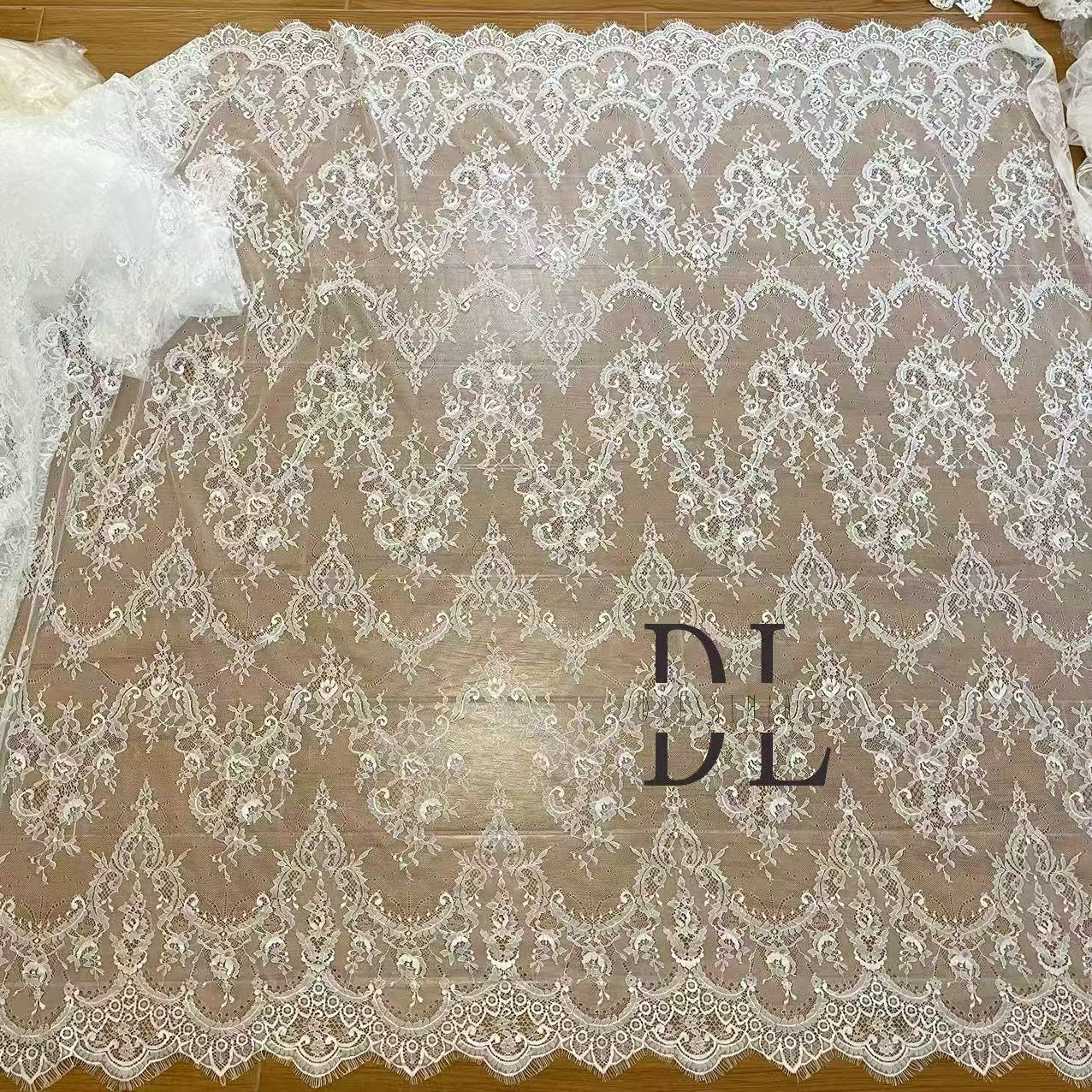 DL15118 Nylon Eyelash lace 3 meters per piece for wedding dresses, boho dress, child clothes