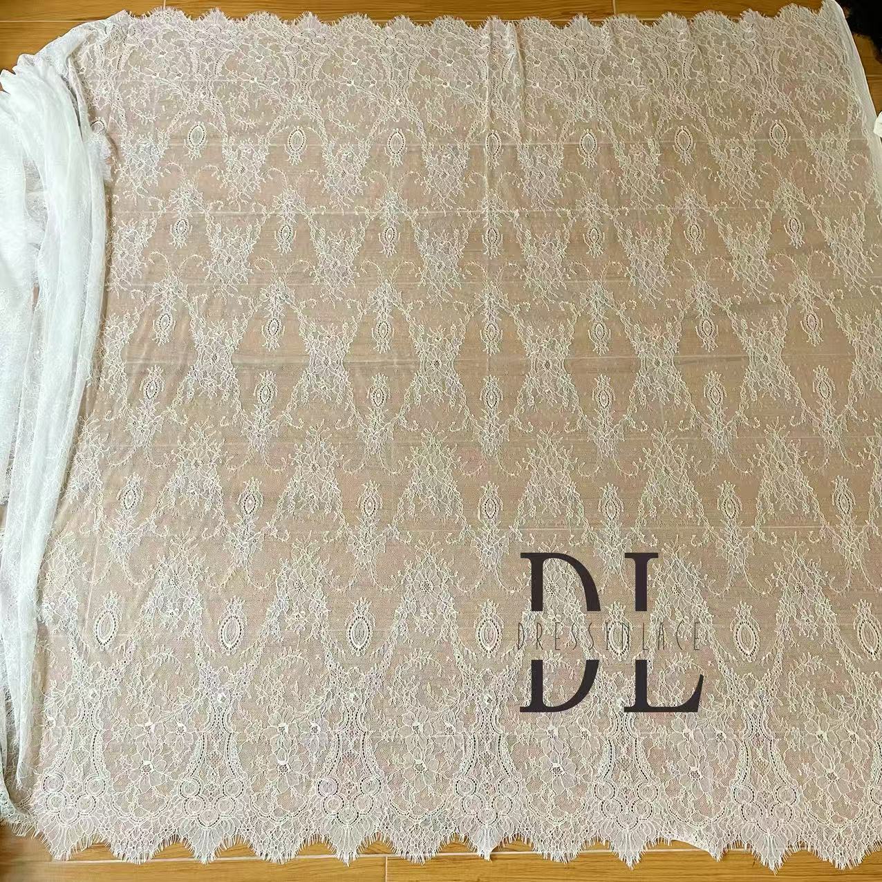 DL15123 Soft French Lace with Eyelash for bridal gowns, wedding dresses, boho dress, child clothes 3meters/piece
