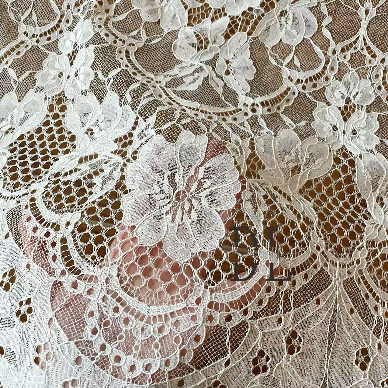 DL15125 Soft Chantilly Lace with Eyelash for bridal gowns, wedding dresses, boho dress, kids dresses