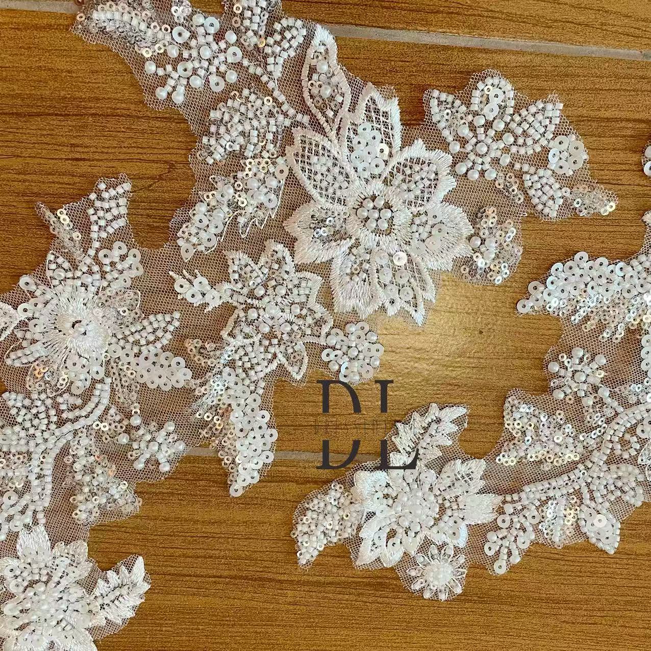 DLM2320-2322 Bridal wedding dresses Lace motifs, bride dresses veils accessories