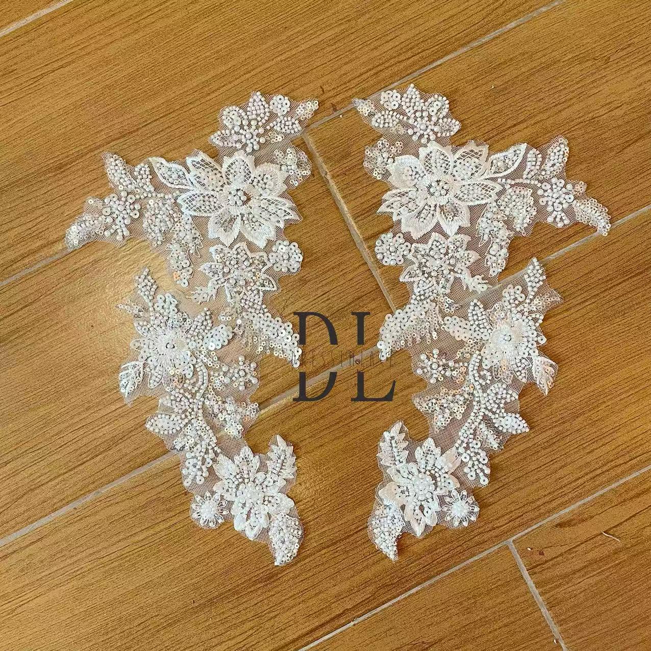 DLM2320-2322 Bridal wedding dresses Lace motifs, bride dresses veils accessories