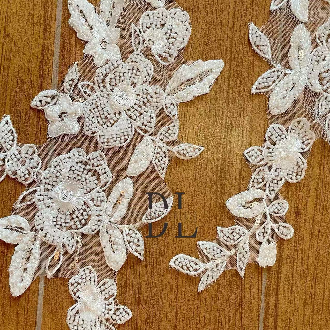 DLM2320-2322 Bridal wedding dresses Lace motifs, bride dresses veils accessories