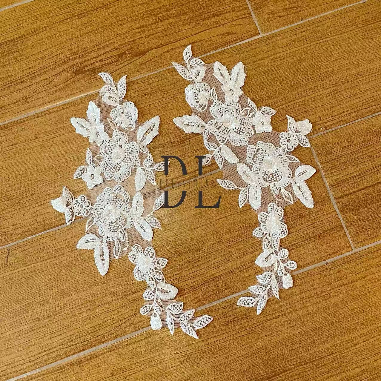 DLM2320-2322 Bridal wedding dresses Lace motifs, bride dresses veils accessories