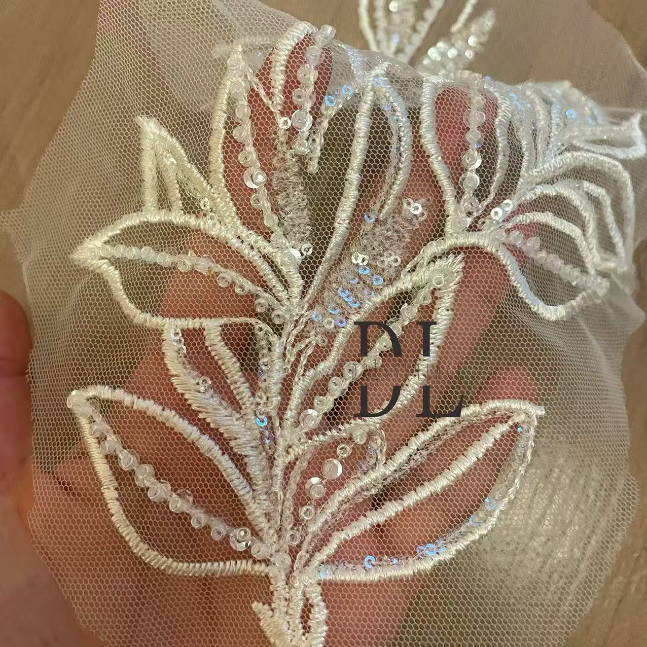 M2275&2323 Beading embroidered Lace appliqués for bride dresses, veils, fashion clothes accessories