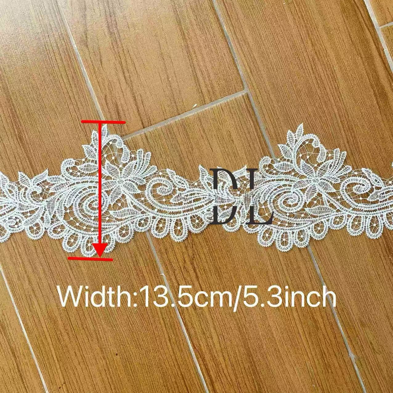 DLG135324 Guipure edge lace trim plain embroidered For Bridal Head Veils home textiles DIY accessories