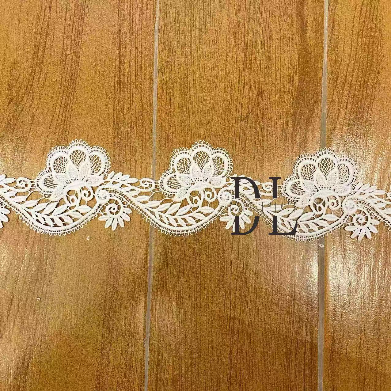 DLX80094 Plain embroidered lace trim guipure lace For Bridal Head Veils home textiles DIY clothes accessories