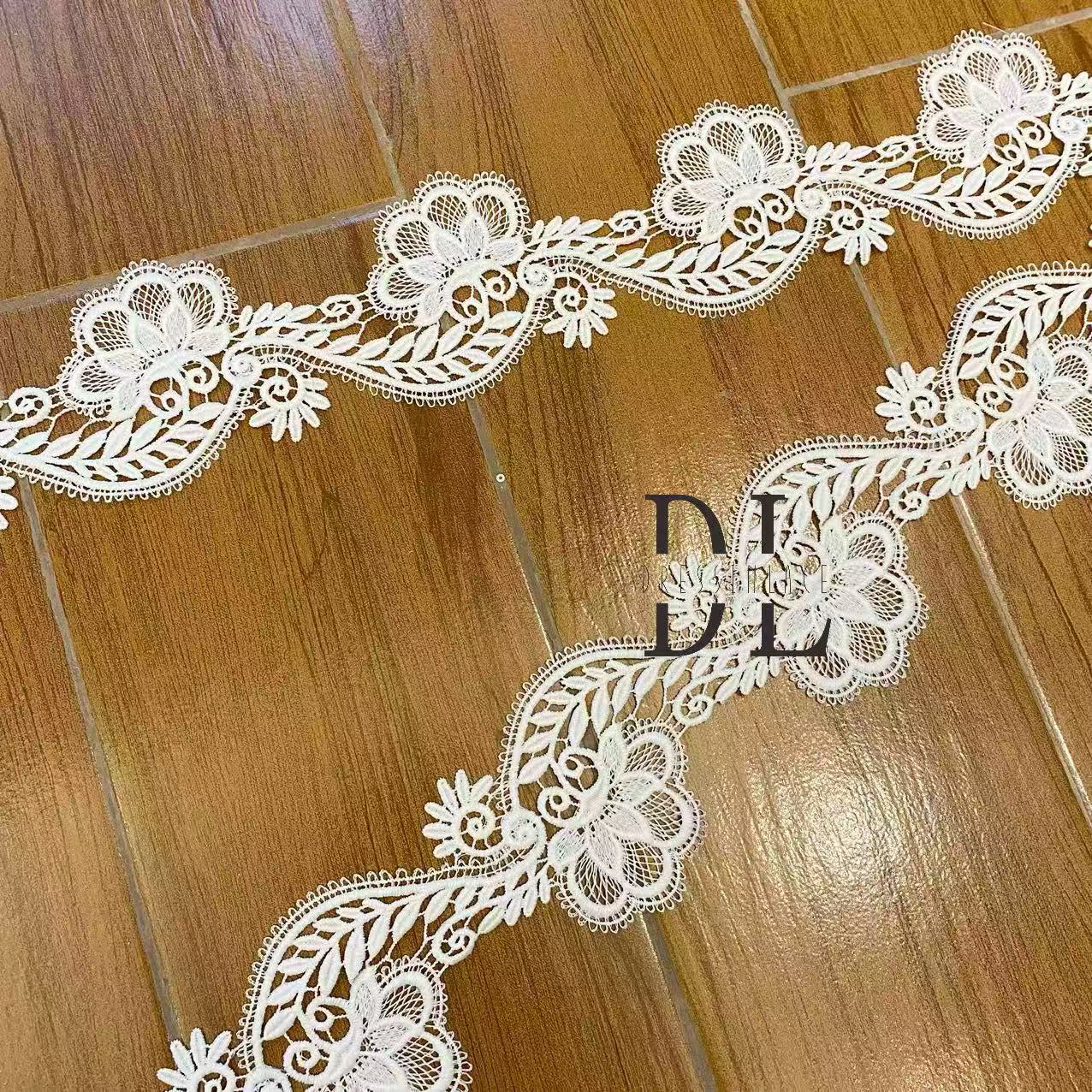 DLX80094 Plain embroidered lace trim guipure lace For Bridal Head Veils home textiles DIY clothes accessories