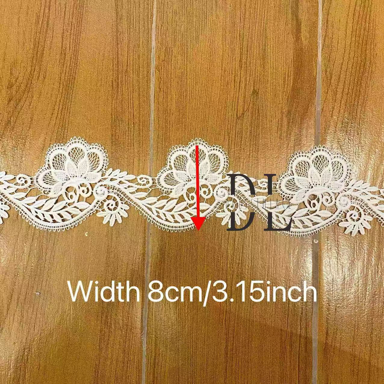 DLX80094 Plain embroidered lace trim guipure lace For Bridal Head Veils home textiles DIY clothes accessories