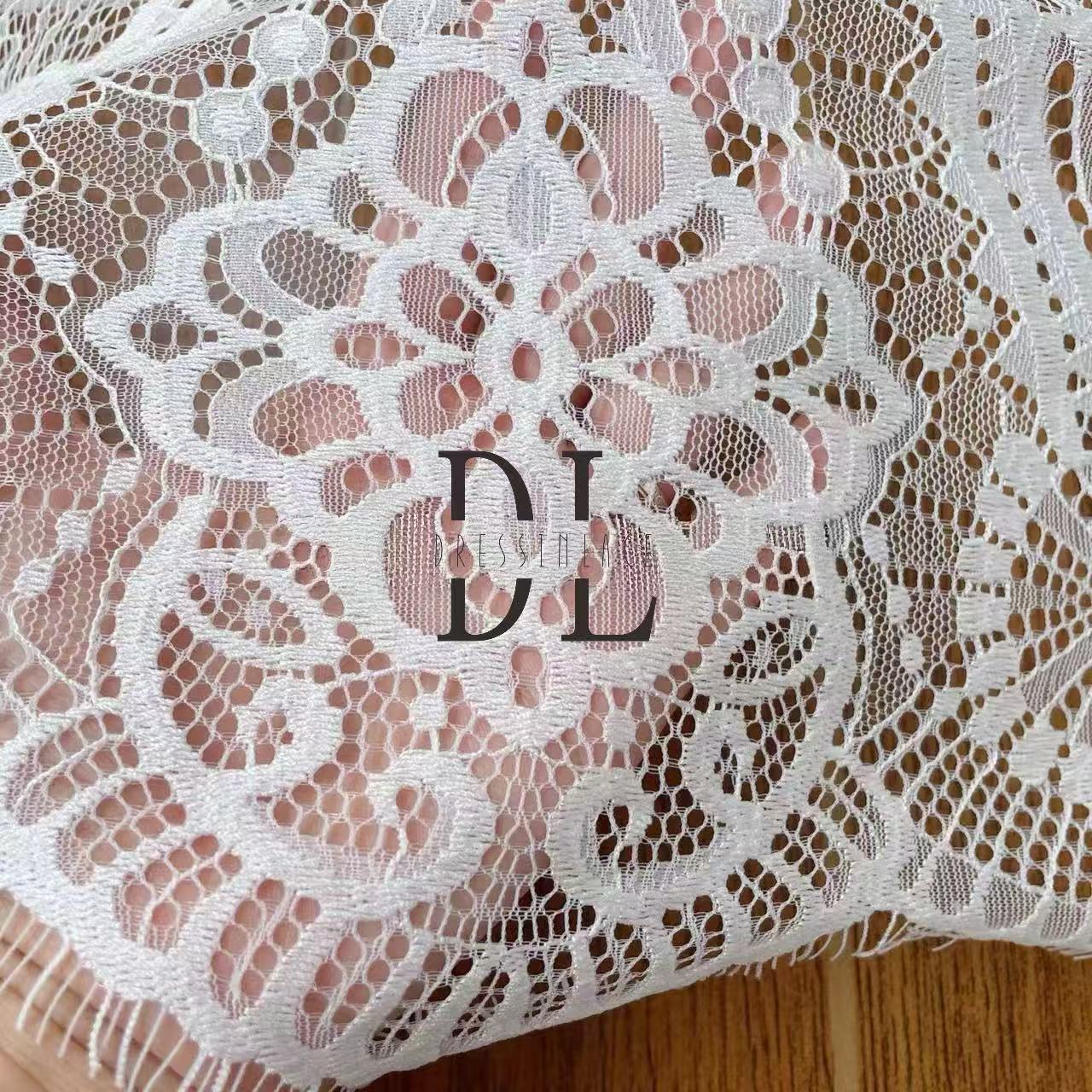 DL15095 Soft eyelash Chantilly lace for bridal wedding dresses, 3 meters per piece