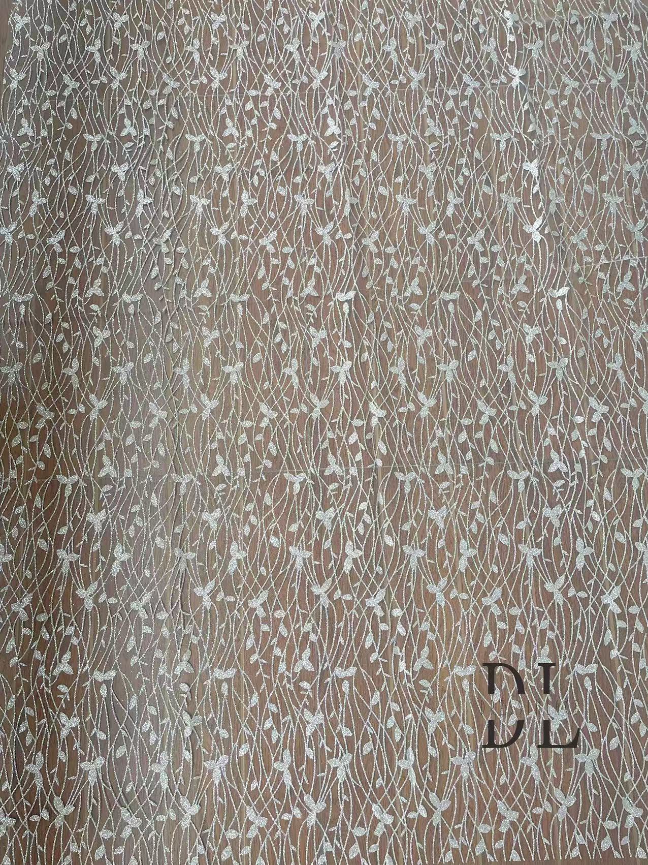 DL130174 High-quality Shiny glitter lace fabric for Bride wedding dresses width 130cm